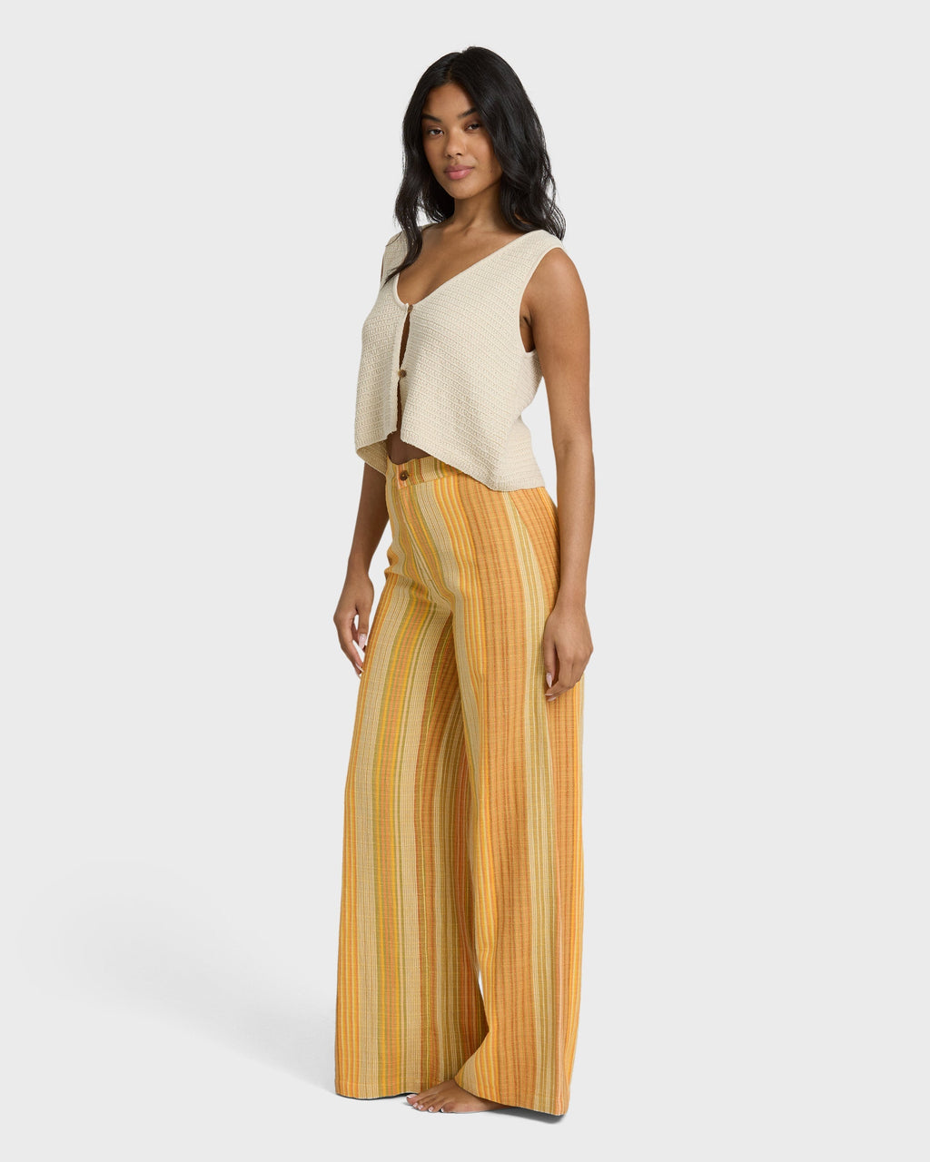 Billabong Hazy Daze Elastic Waist Pants - Brown Multi