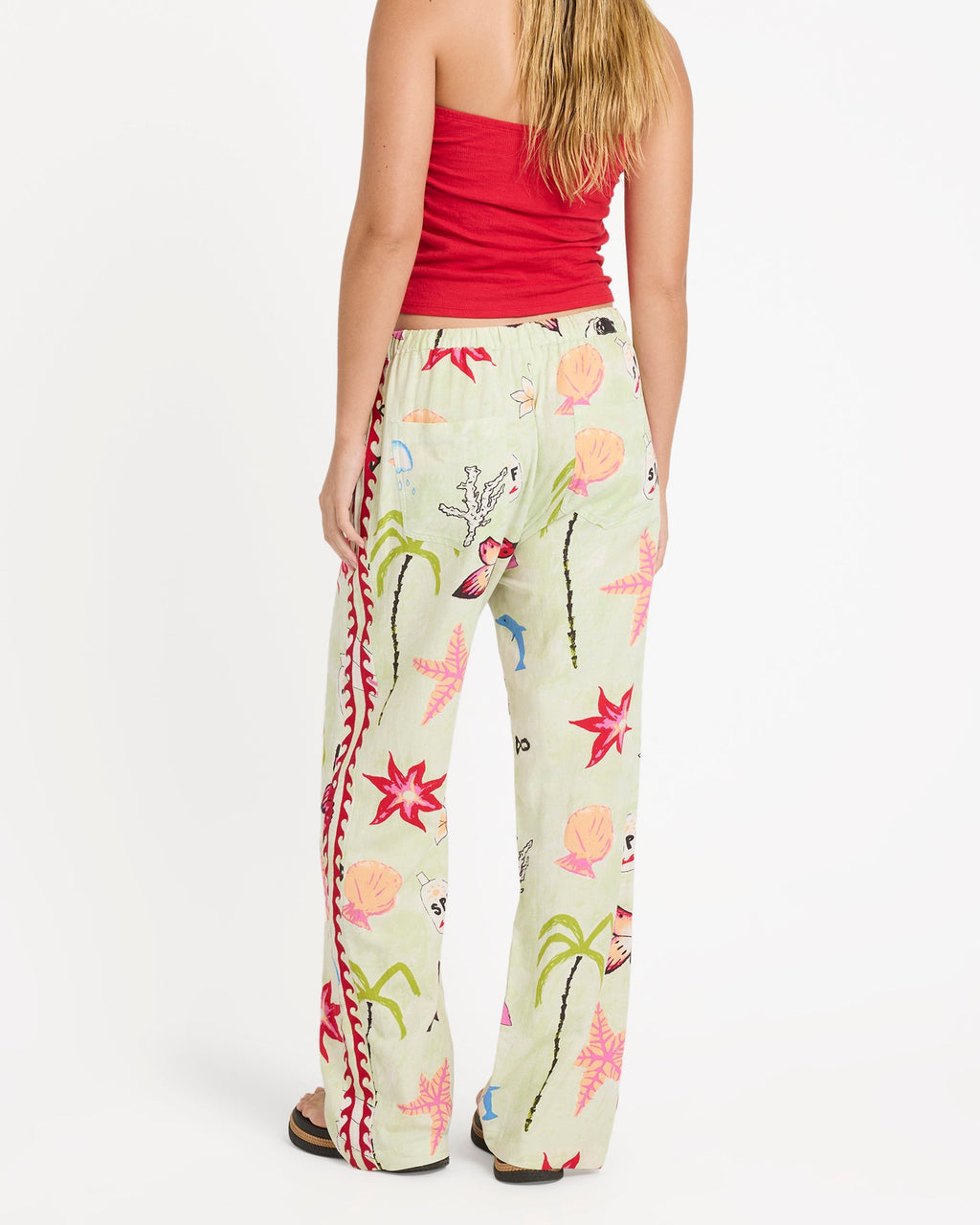 Billabong Lottie Hall Woven Elastic Waist Pants - Sunny Lime
