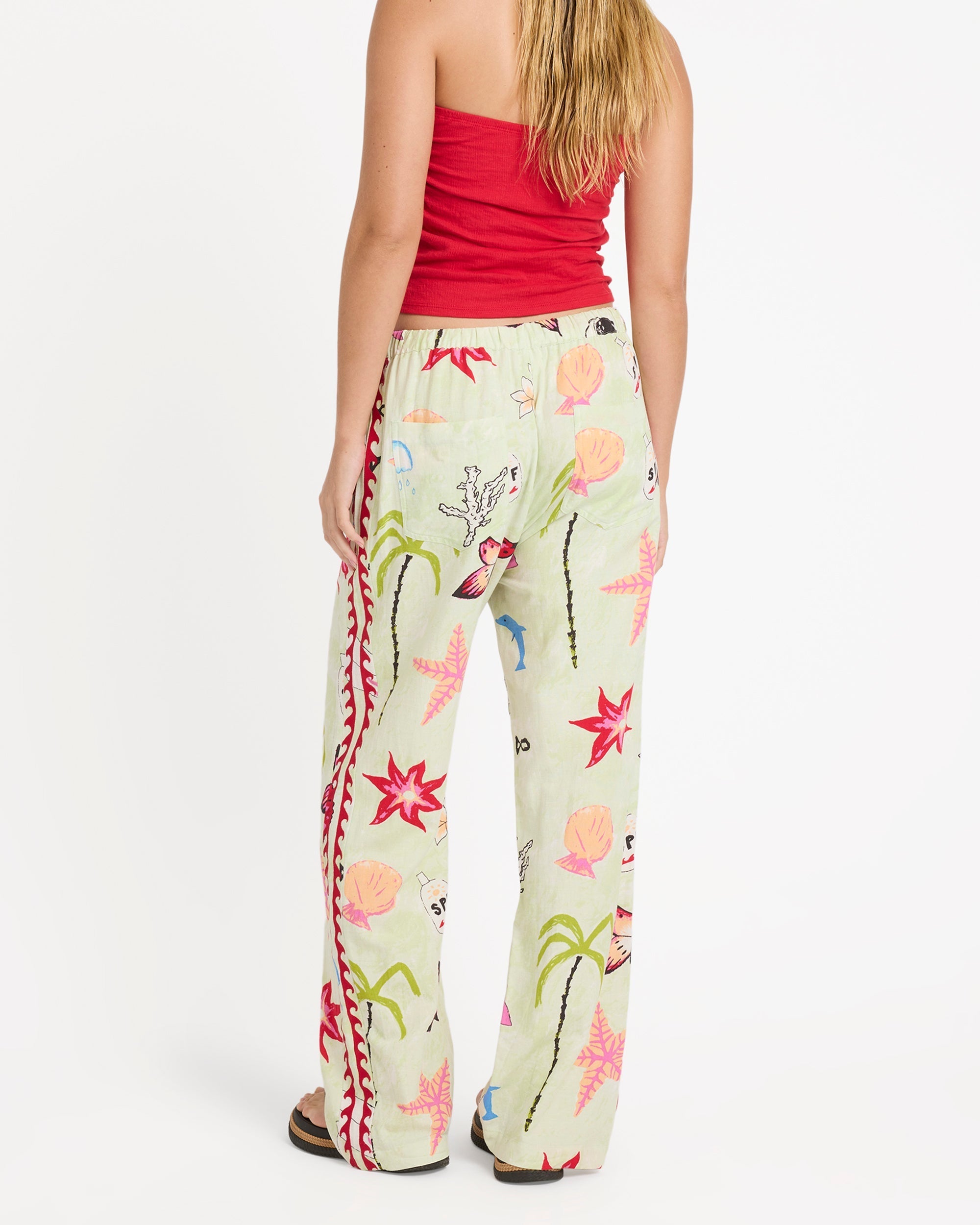Billabong Lottie Hall Woven Elastic Waist Pants - Sunny Lime