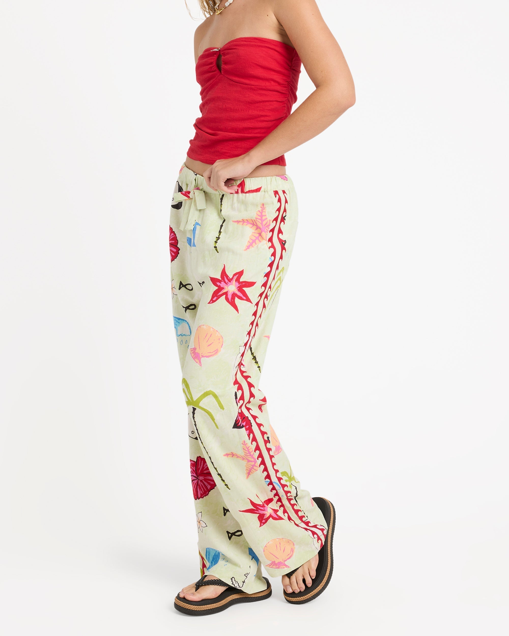 Billabong Lottie Hall Woven Elastic Waist Pants - Sunny Lime