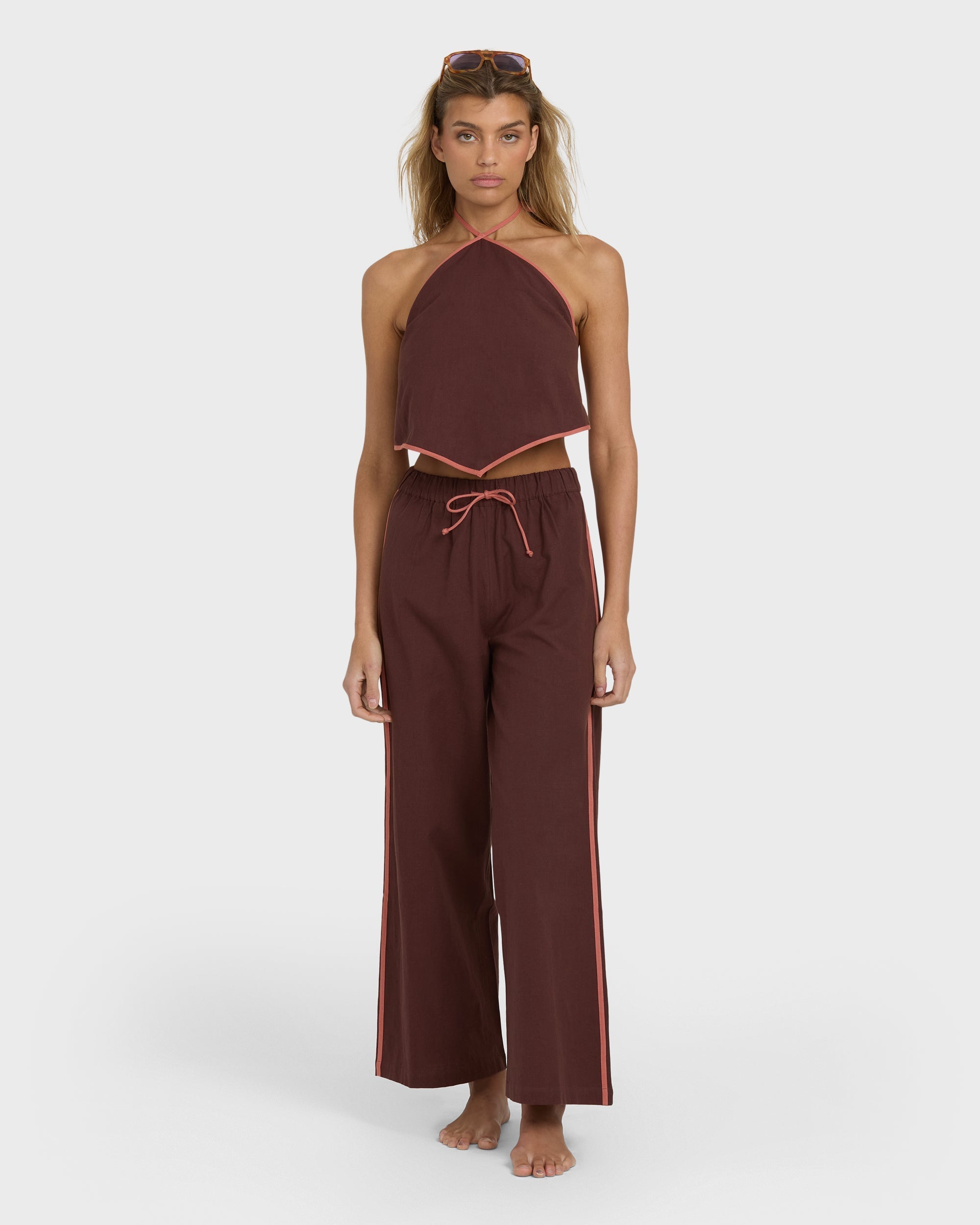 Billabong Double Take Elastic Waist Pants - Teak