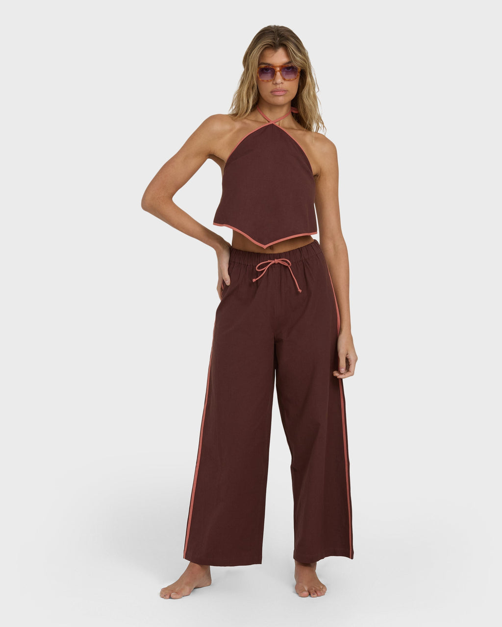 Billabong Double Take Elastic Waist Pants - Teak