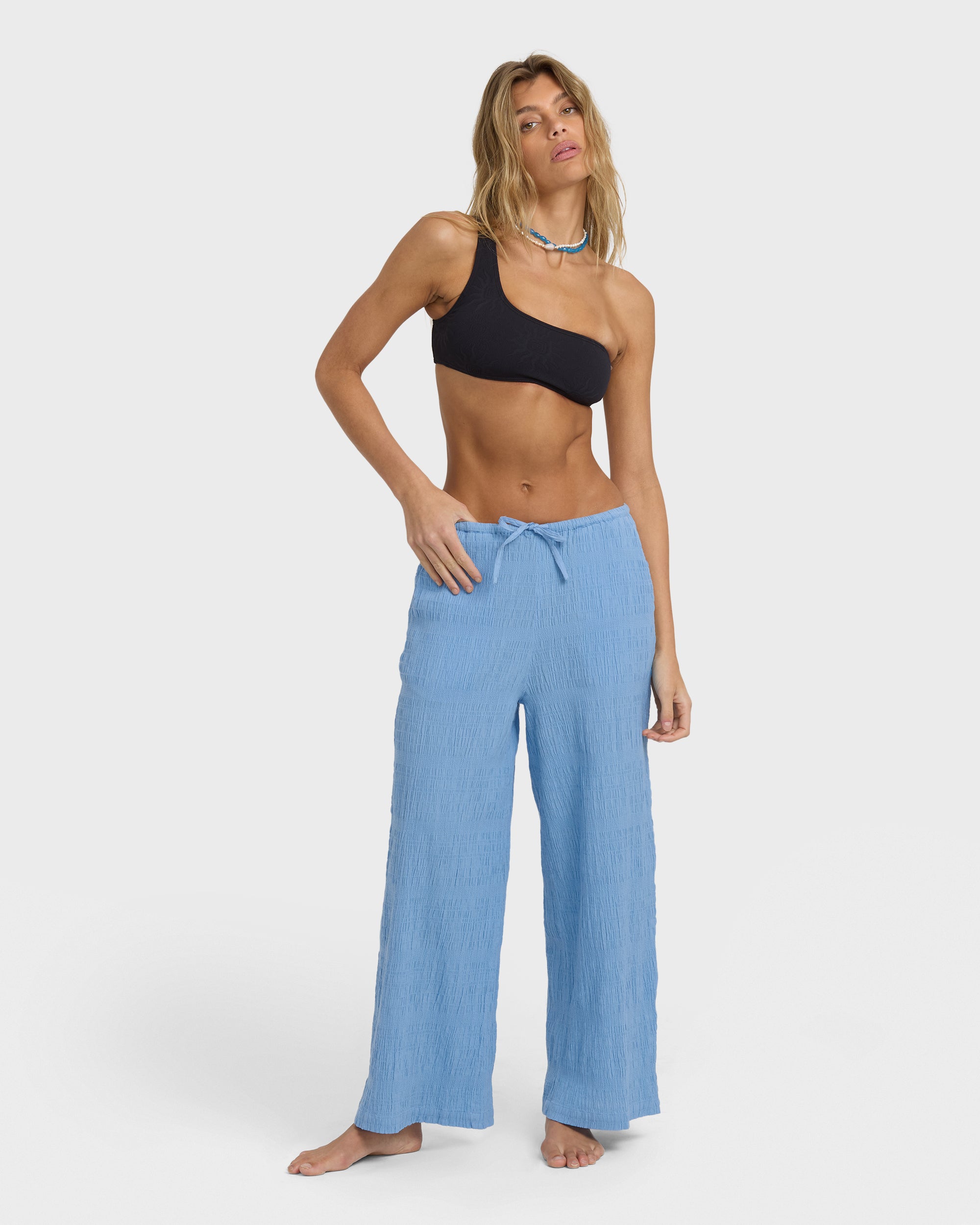 Billabong Laura Elastic Waist Pants - Blue Drift