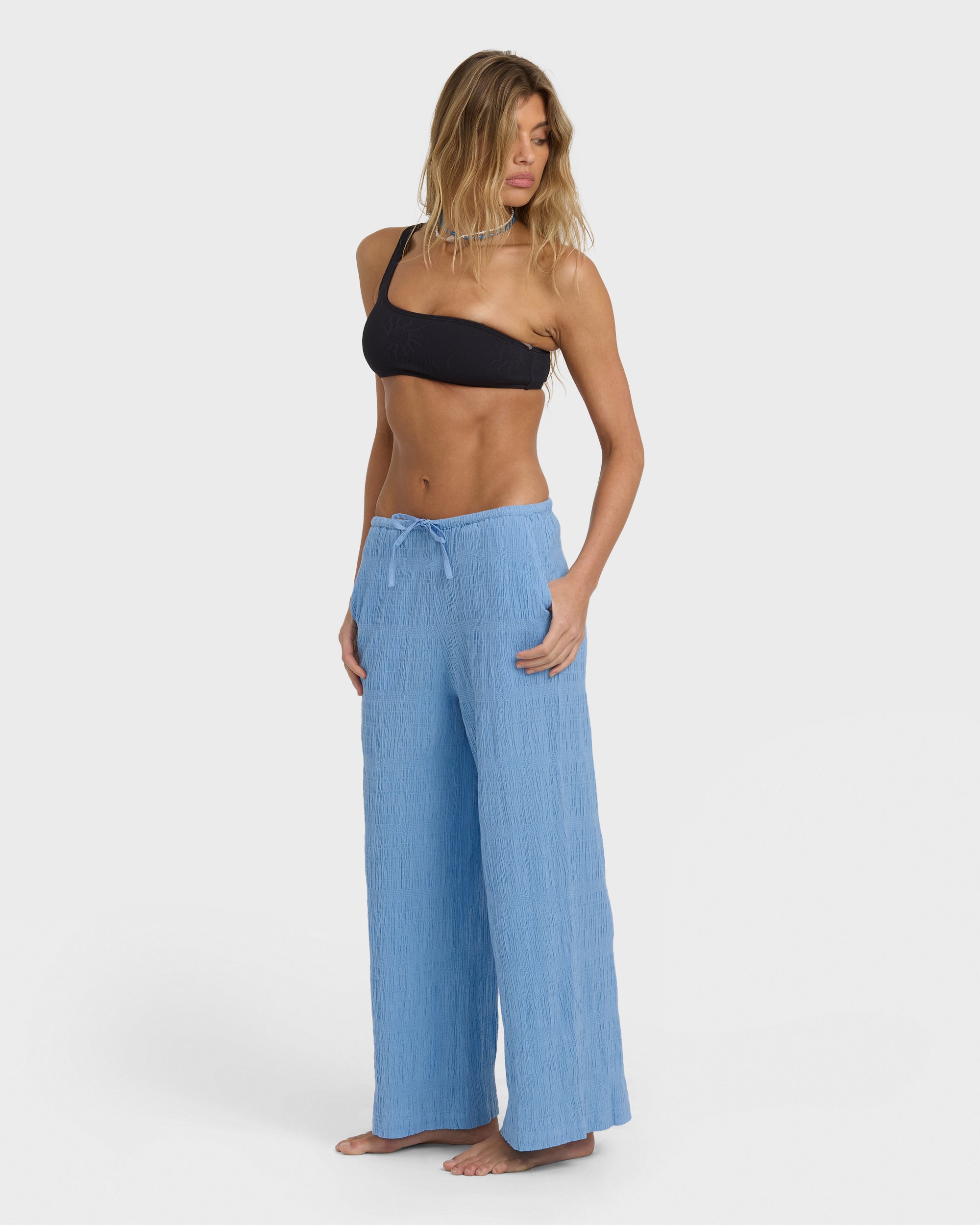 Billabong Laura Elastic Waist Pants - Blue Drift
