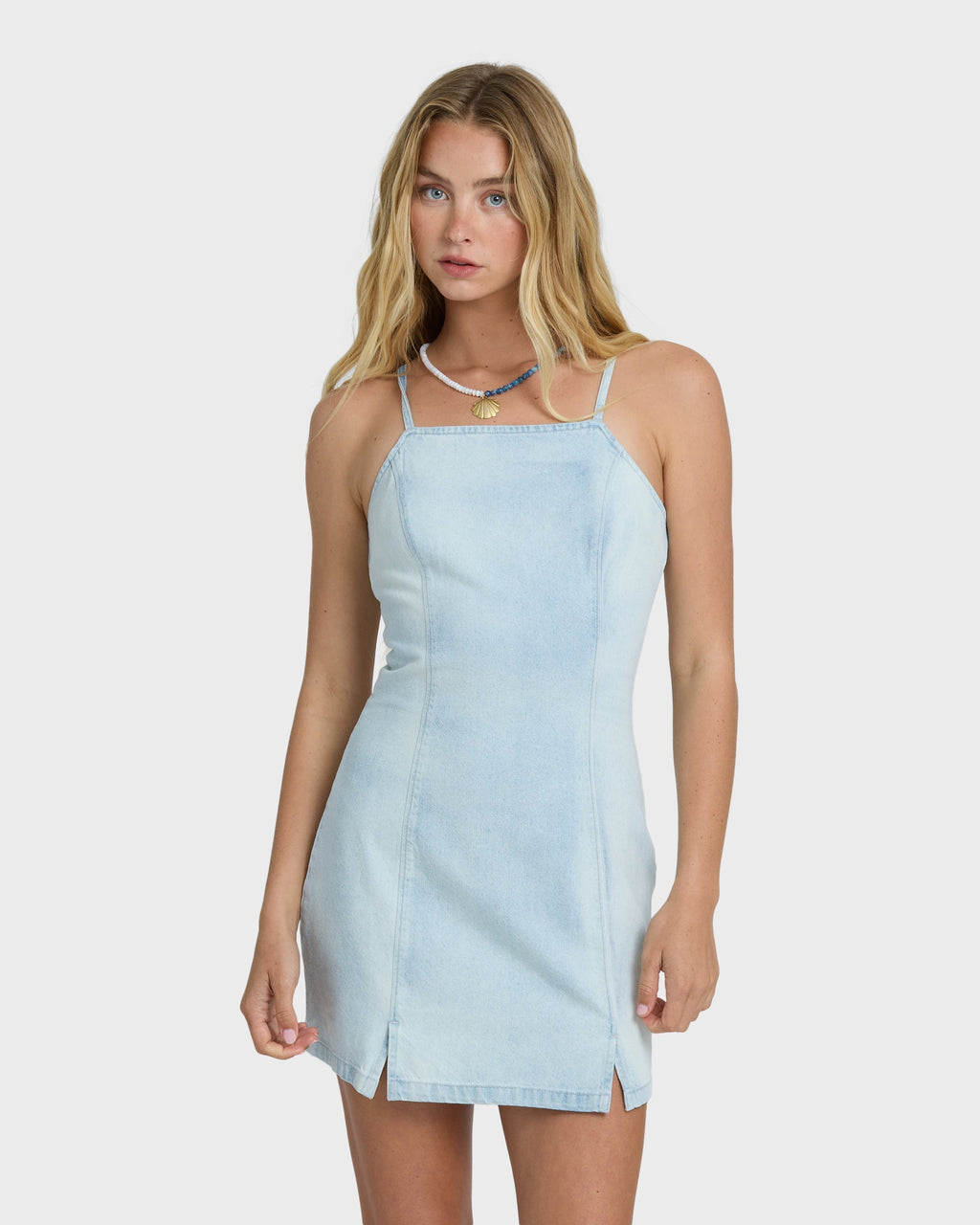 Billabong Jade Saltwashed Denim Dress - Blue Mist