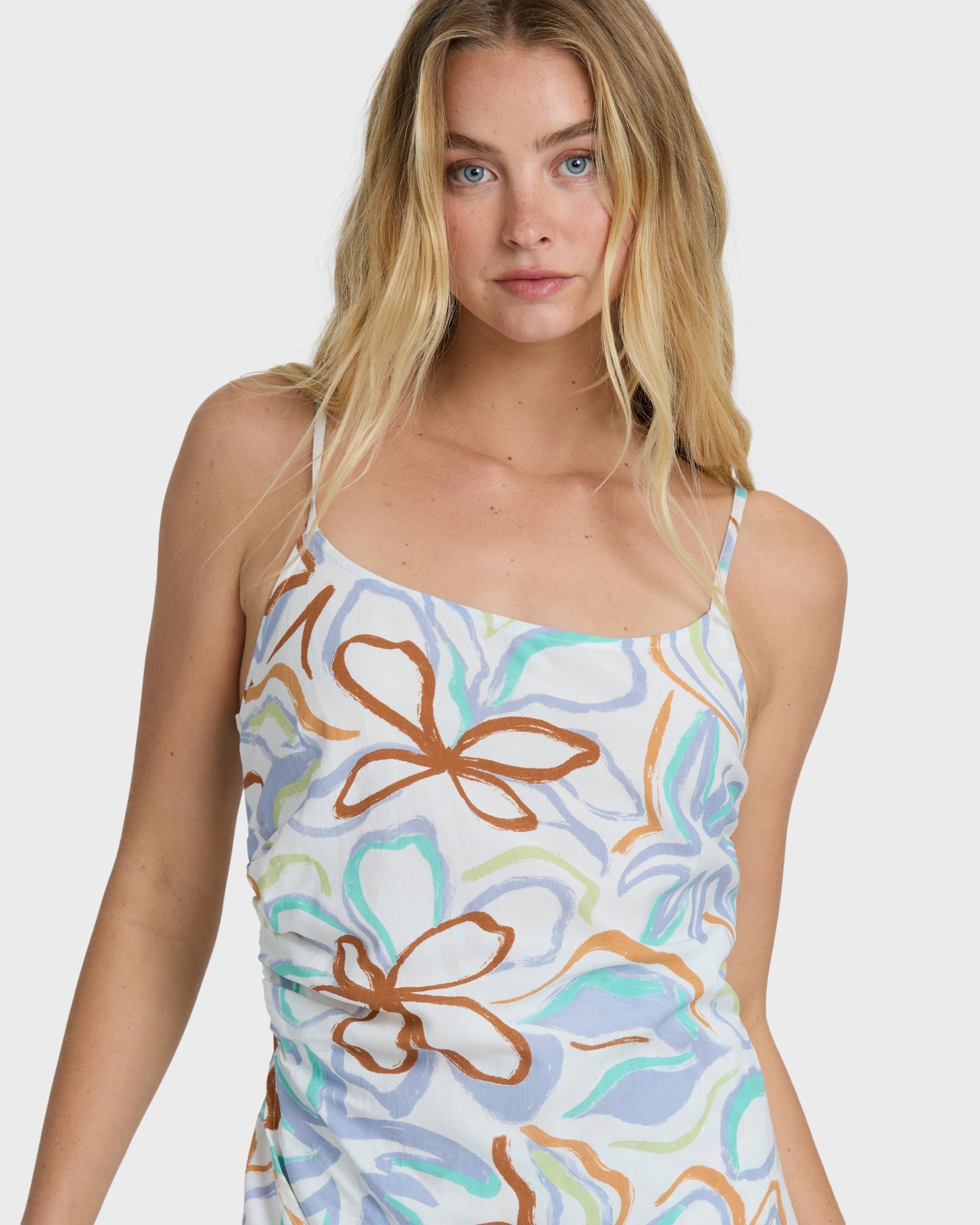 Billabong By Your Side Mini Dress - White Multi