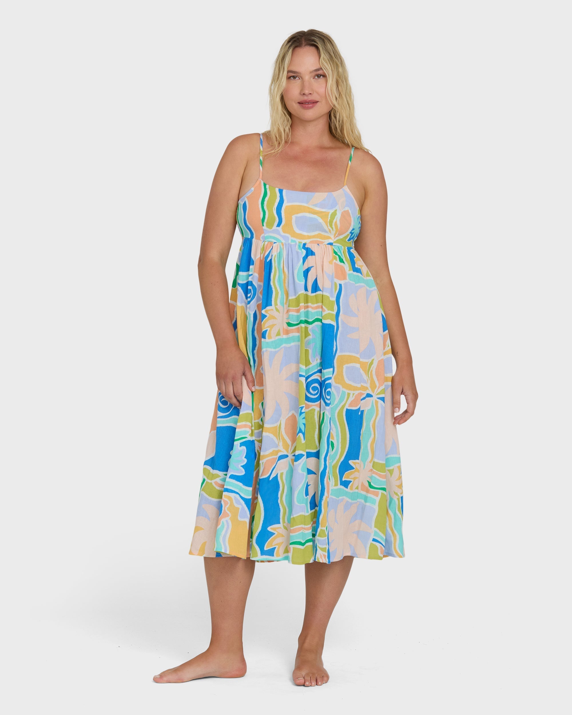 Billabong Island Life Midi Dress - Blue Multi
