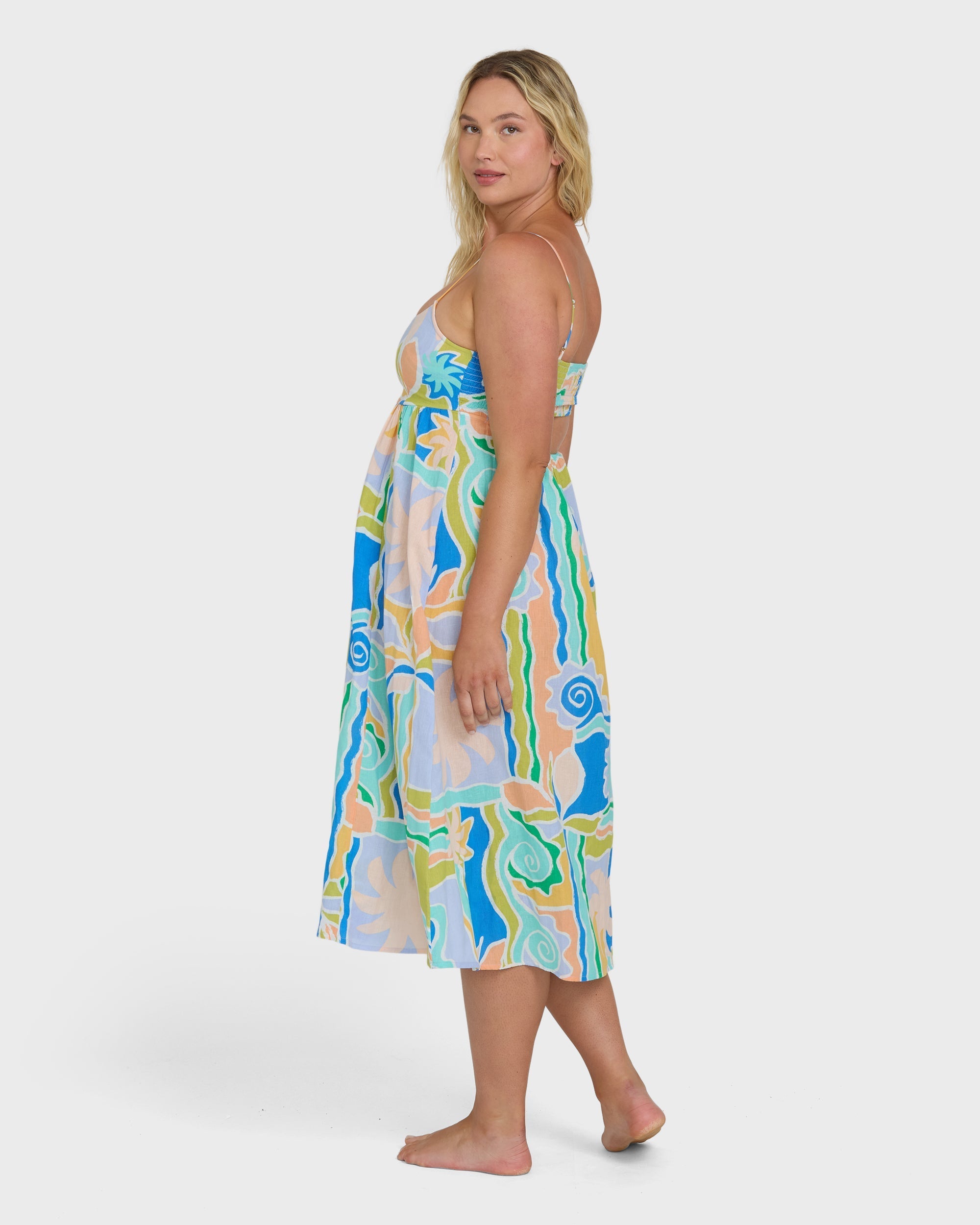 Billabong Island Life Midi Dress - Blue Multi