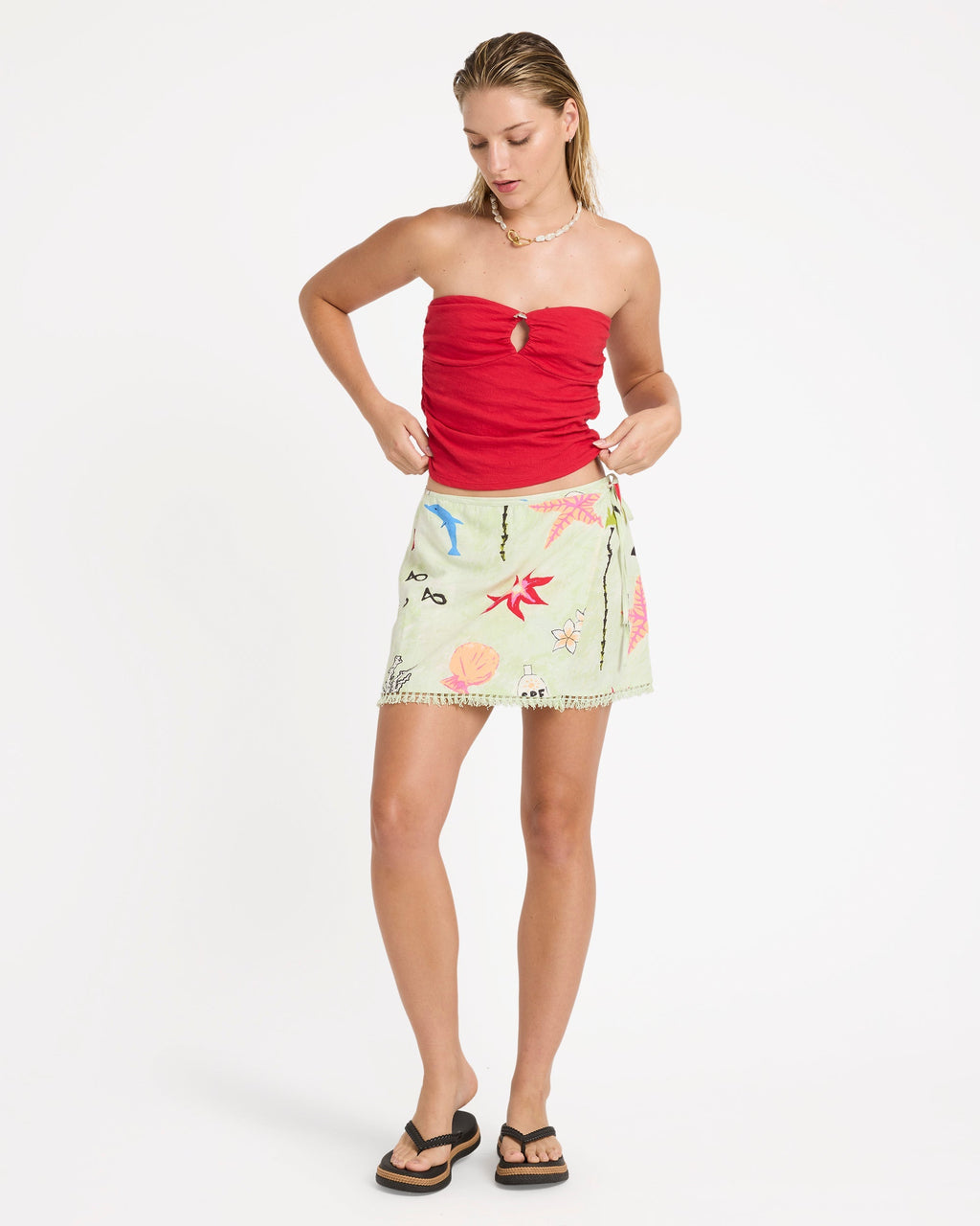 Billabong Lottie Hall Woven Mini Skirt - Sunny Lime