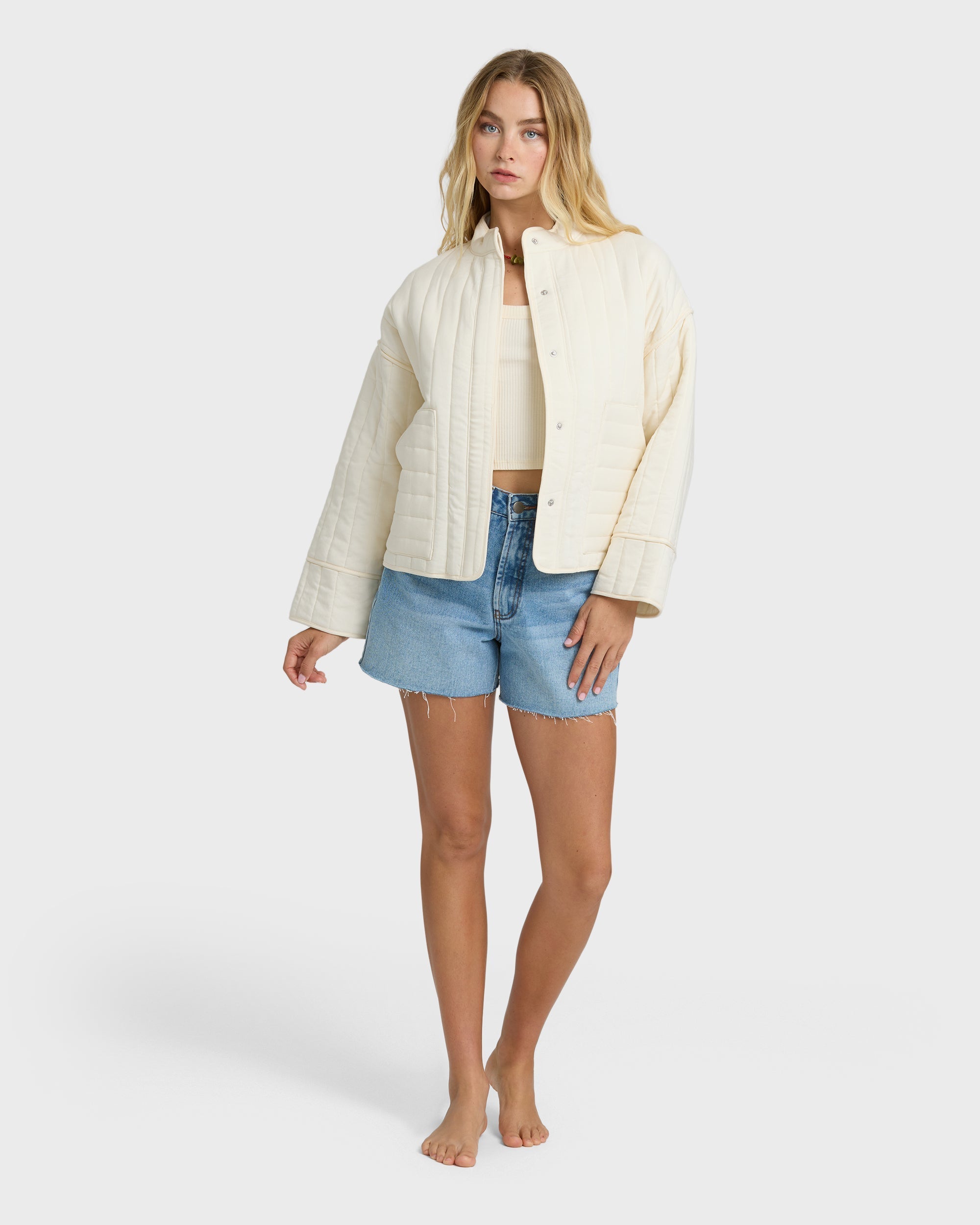 Billabong Folk Story 2 Quilted Jacket - White Cap