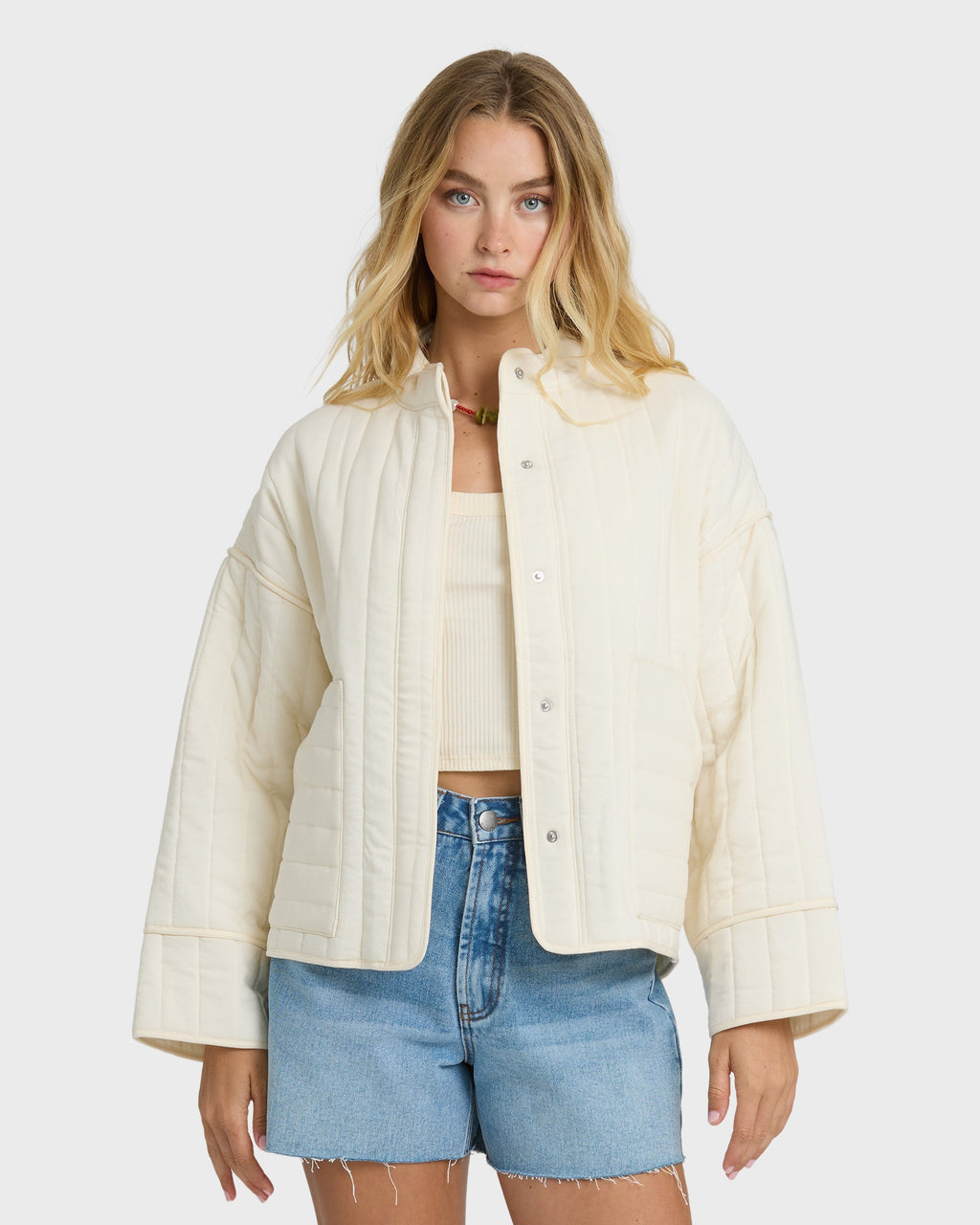 Billabong Folk Story 2 Quilted Jacket - White Cap