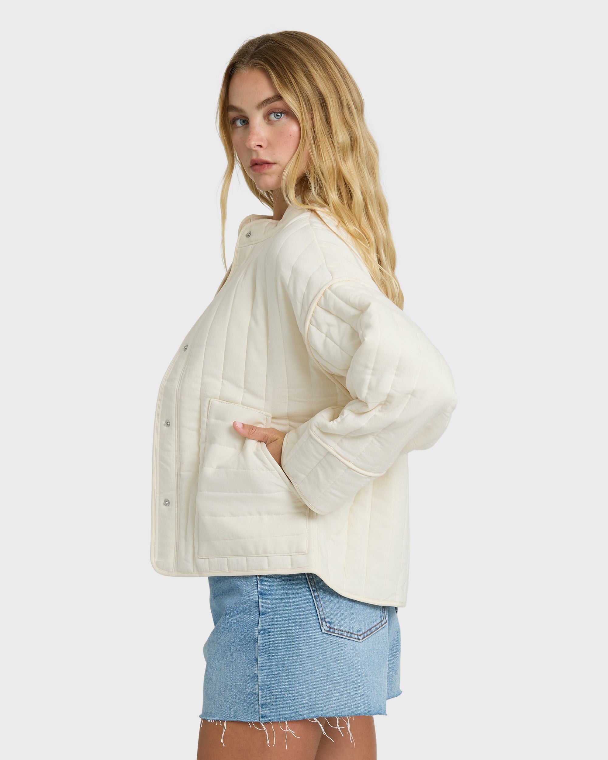 Billabong Folk Story 2 Quilted Jacket - White Cap