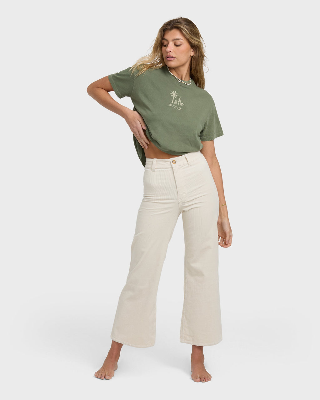 Billabong Free Fall High-Waist Cord Pants - Whitecap