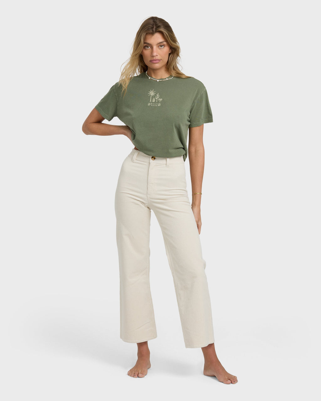 Billabong Free Fall High-Waist Cord Pants - Whitecap