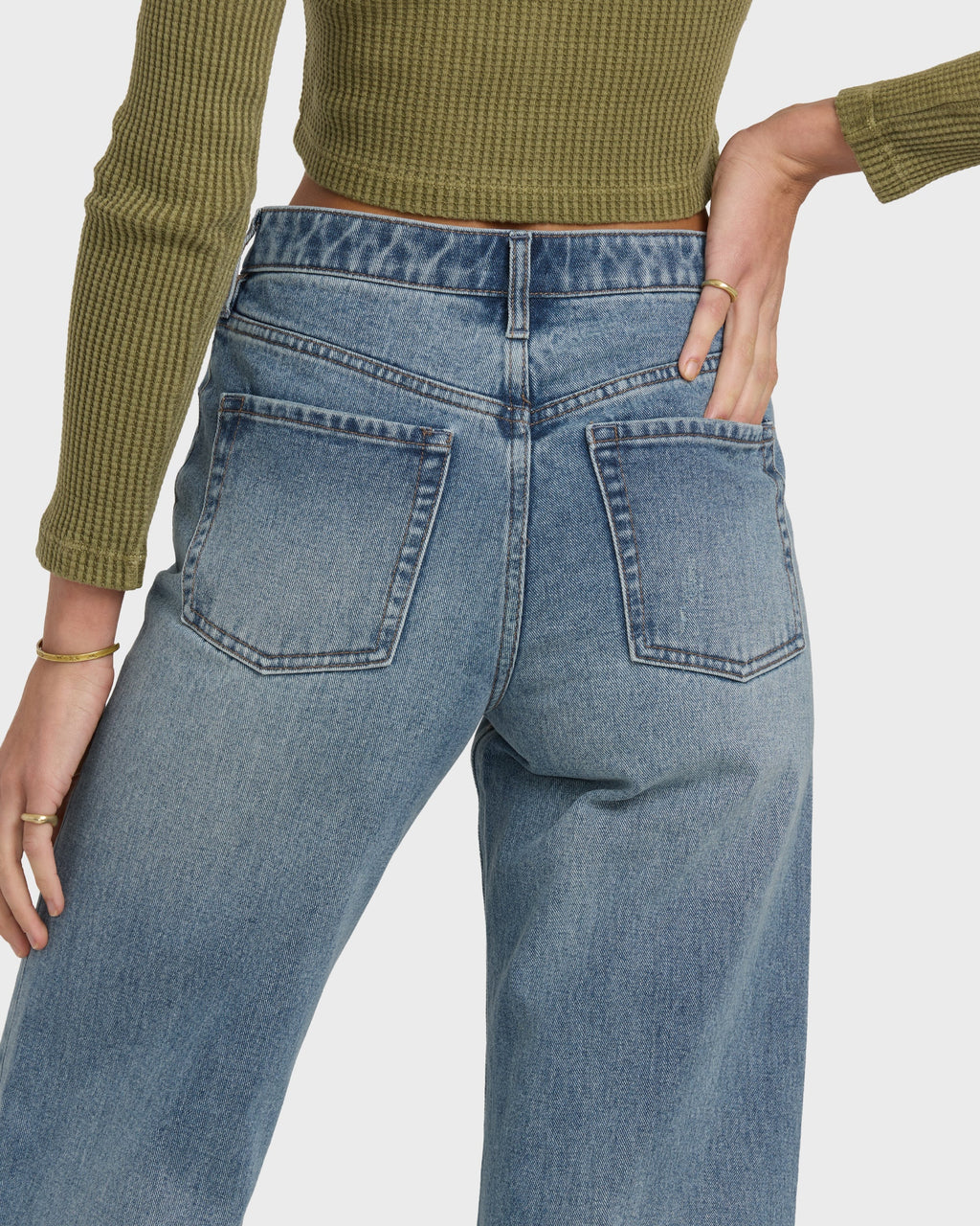 Billabong Free Fall High-Waist Denim Flare Pants - Atlantic Deep