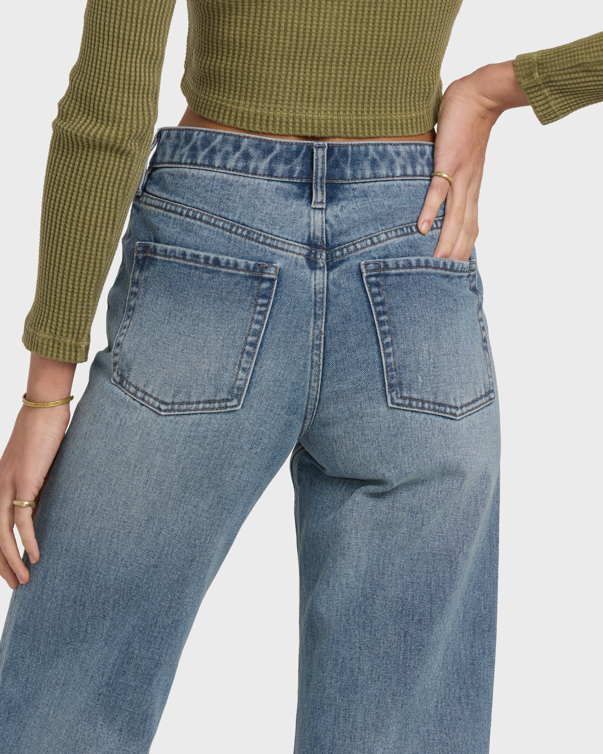 Billabong Free Fall High-Waist Denim Flare Pants - Atlantic Deep