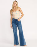 Billabong Free Fall High-Waist Denim Flare Pants - Middle Broken Blue