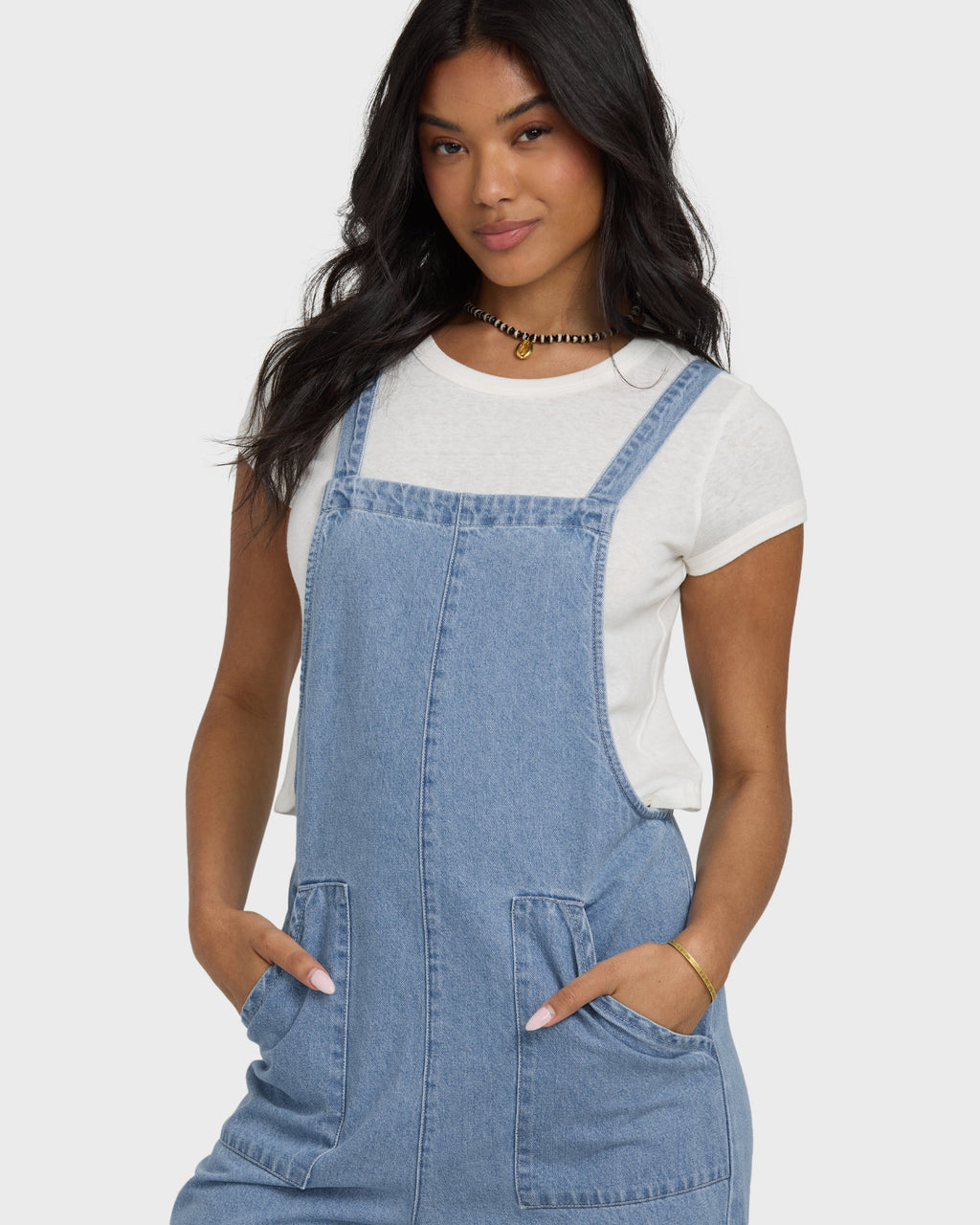 Billabong Pacific Time Denim Overall - Sea Blue