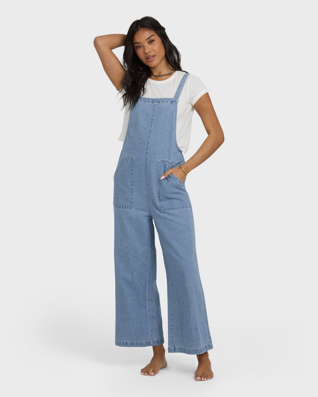 Billabong Pacific Time Denim Overall - Sea Blue