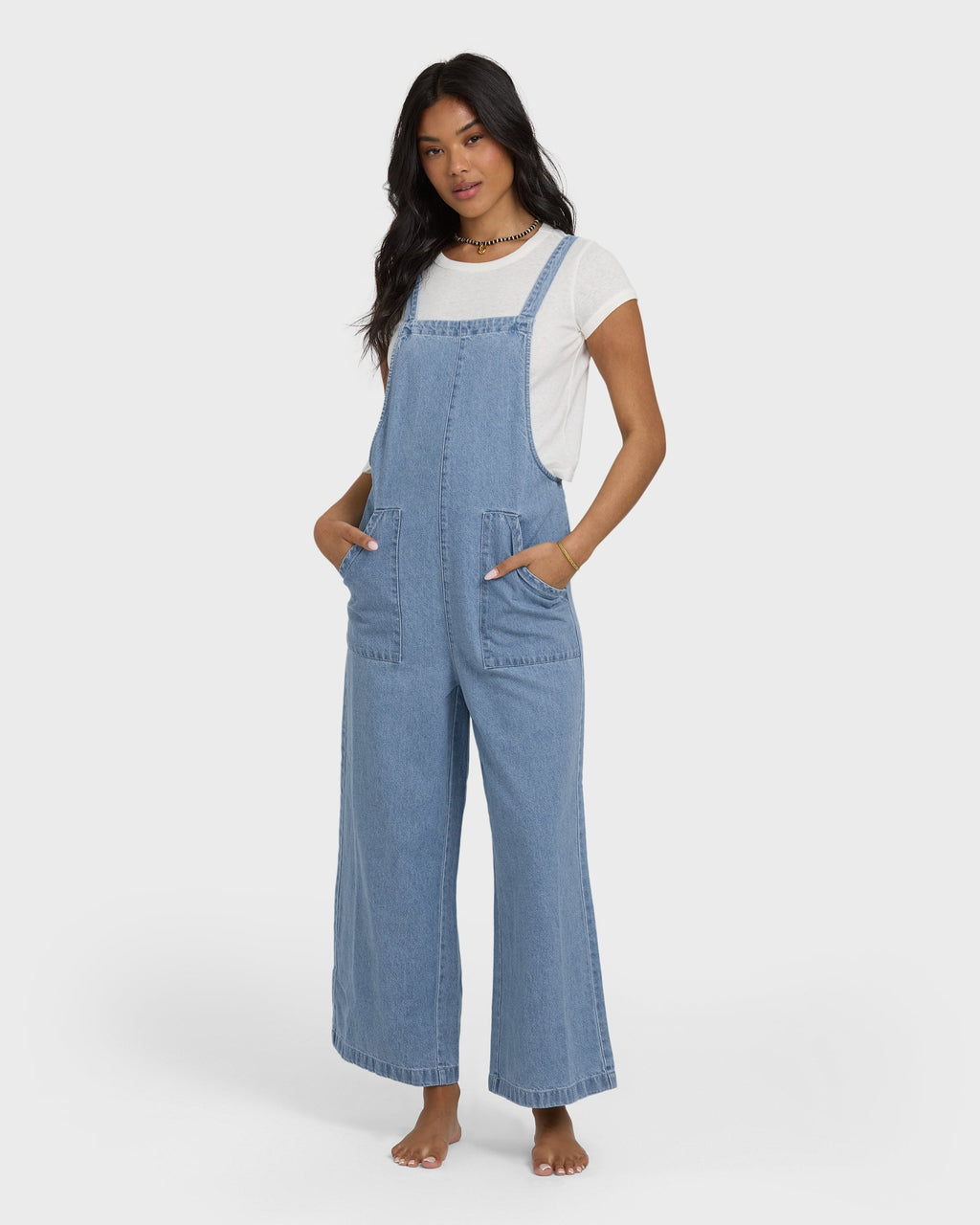 Billabong Pacific Time Denim Overall - Sea Blue