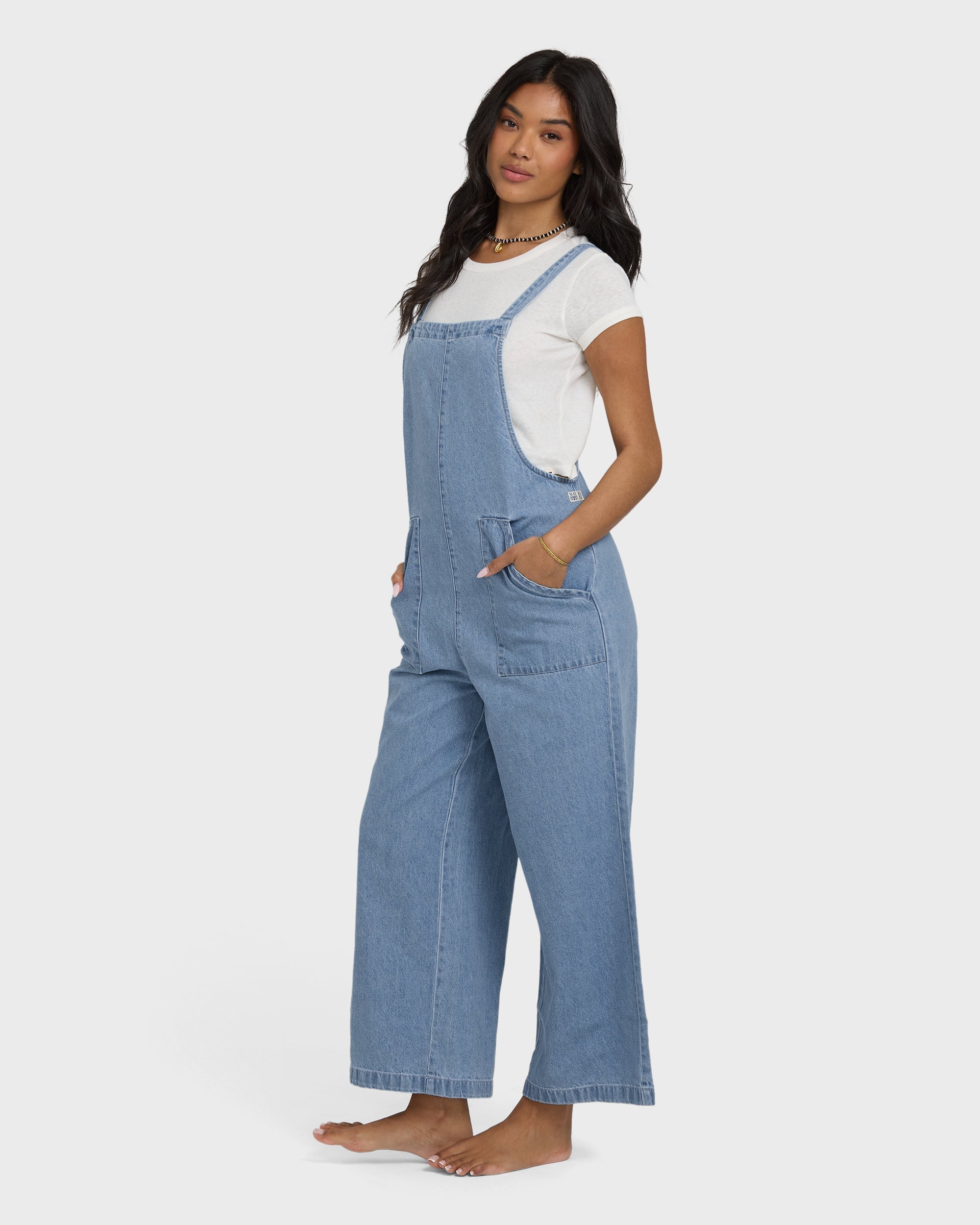 Billabong Pacific Time Denim Overall - Sea Blue