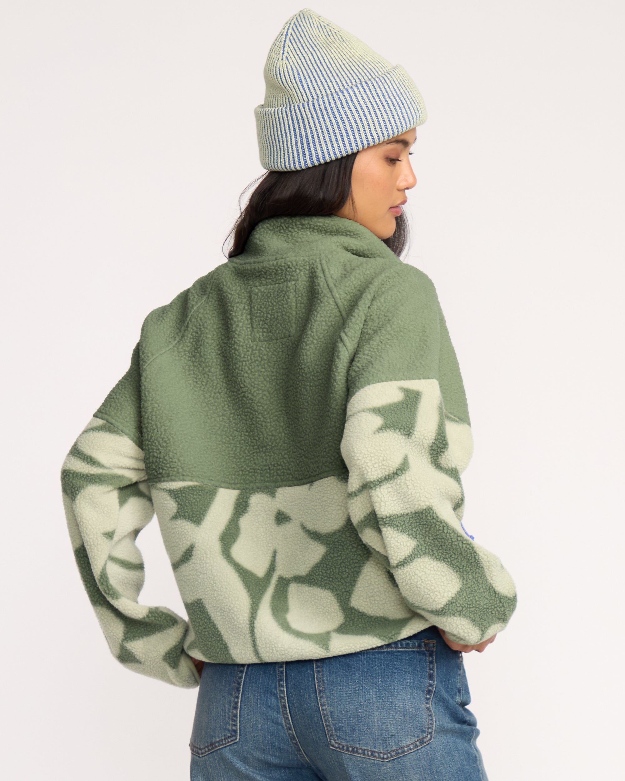 Billabong A/Div Popoyo Snap Up Sherpa Fleece Jacket - Seagrass