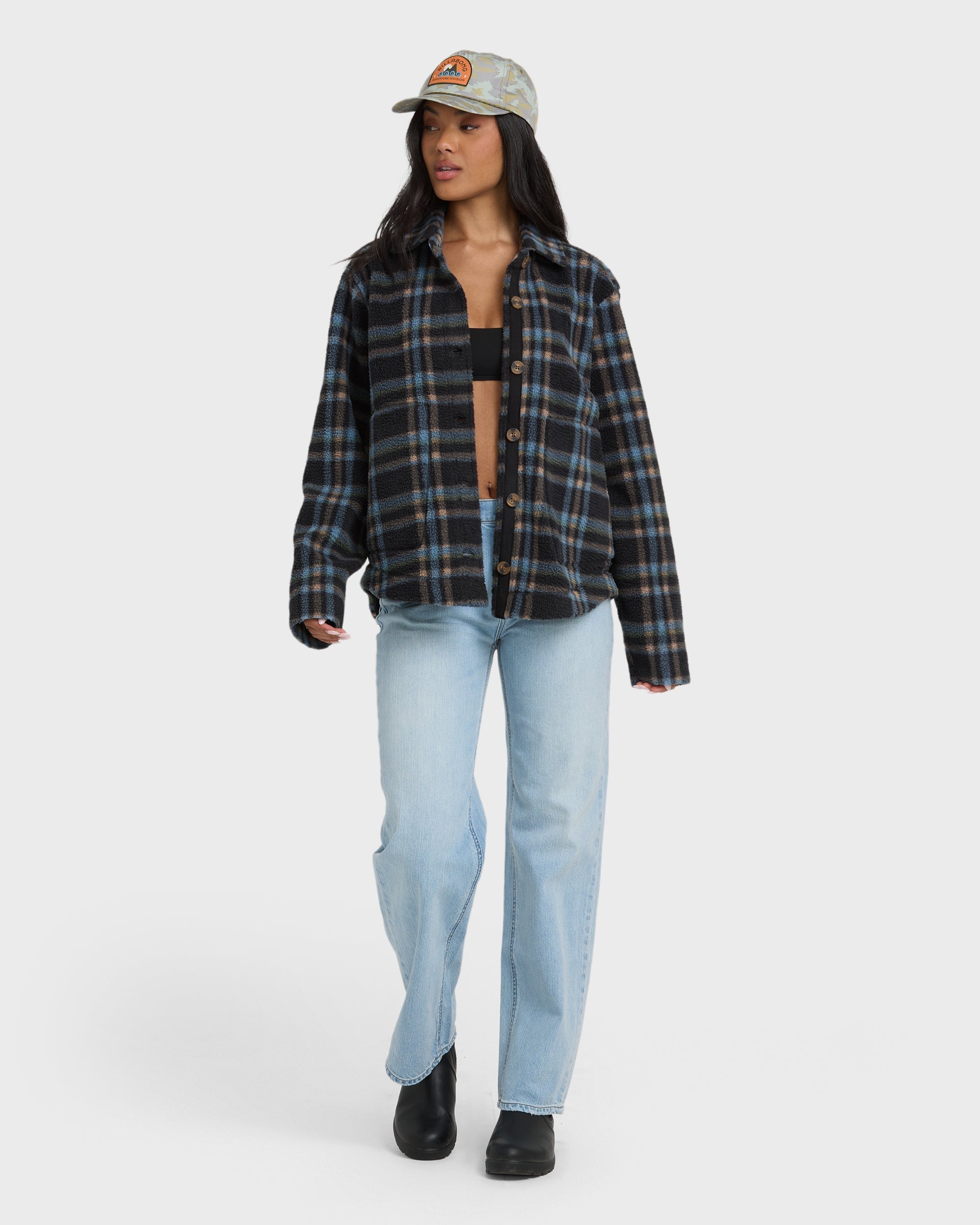 Billabong Breezy Sherpa Shacket - Black Sands