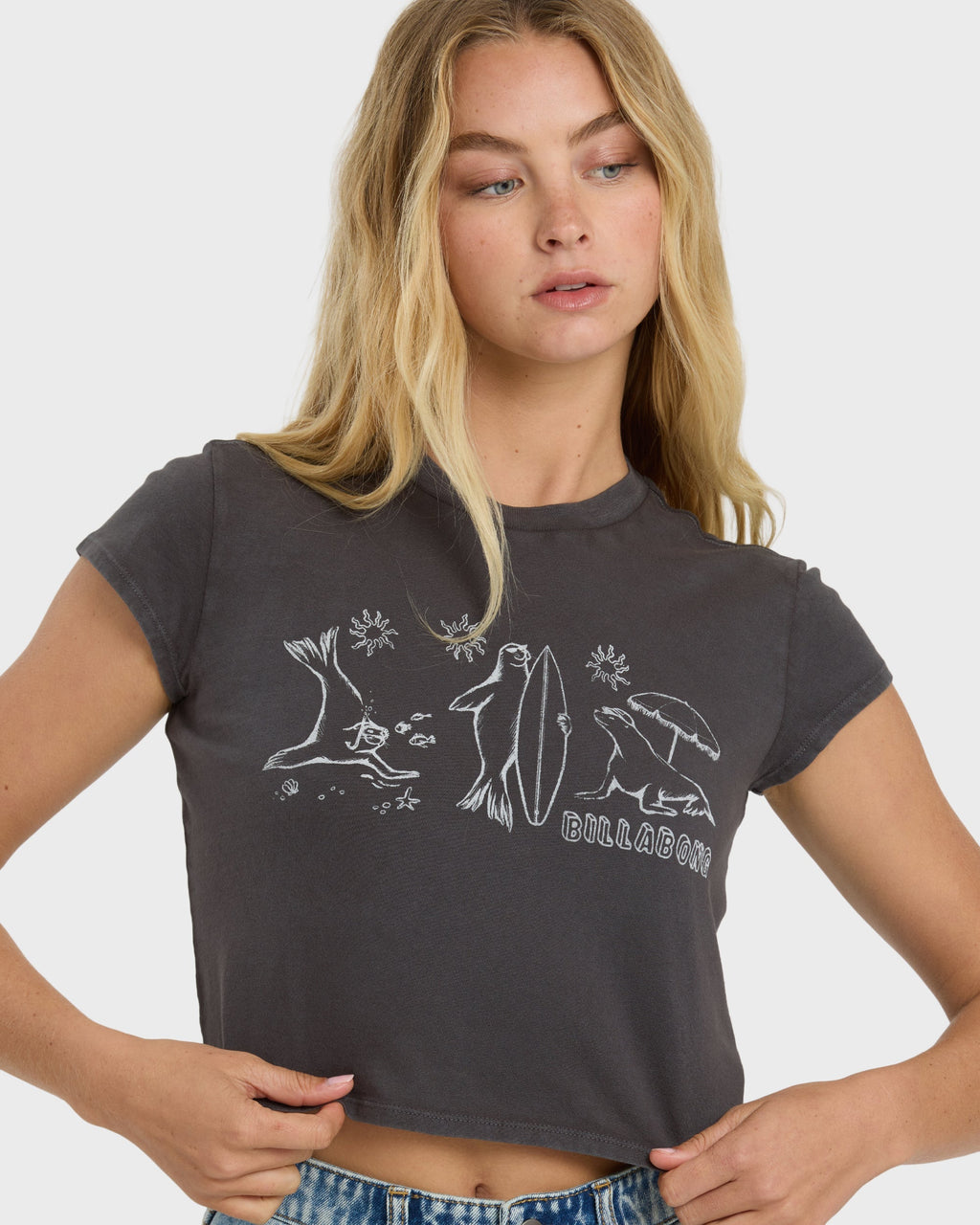 Billabong Morning Fun Time Short Sleeve T-Shirt - Off Black