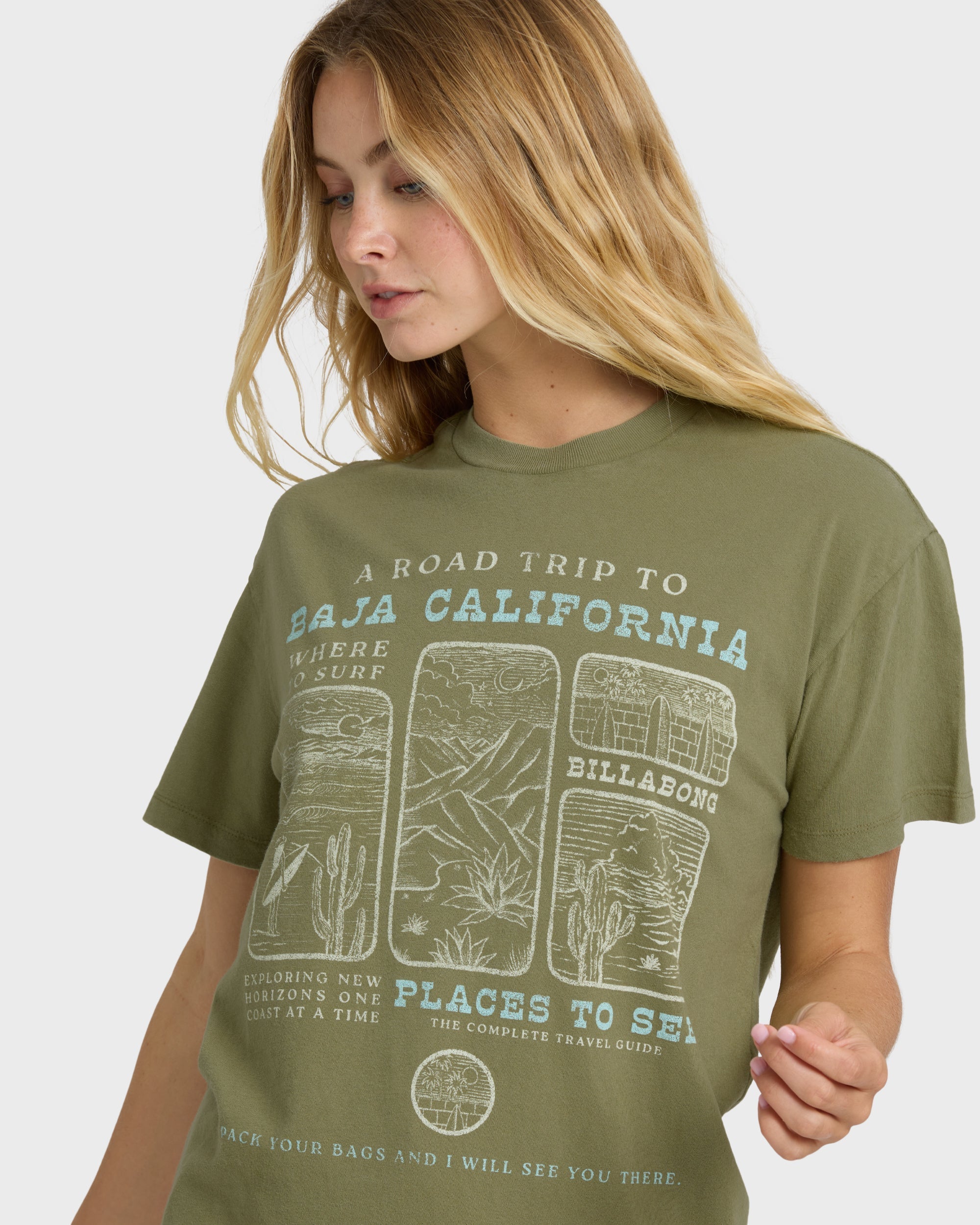 Billabong Flying To The Moon Short Sleeve T-Shirt - Dark Olive