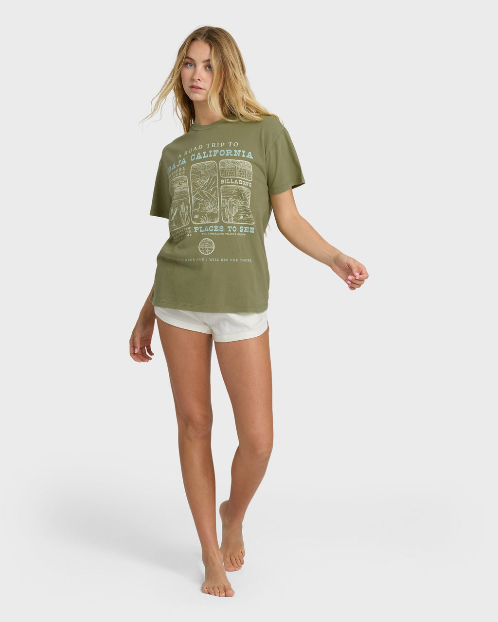 Billabong Flying To The Moon Short Sleeve T-Shirt - Dark Olive