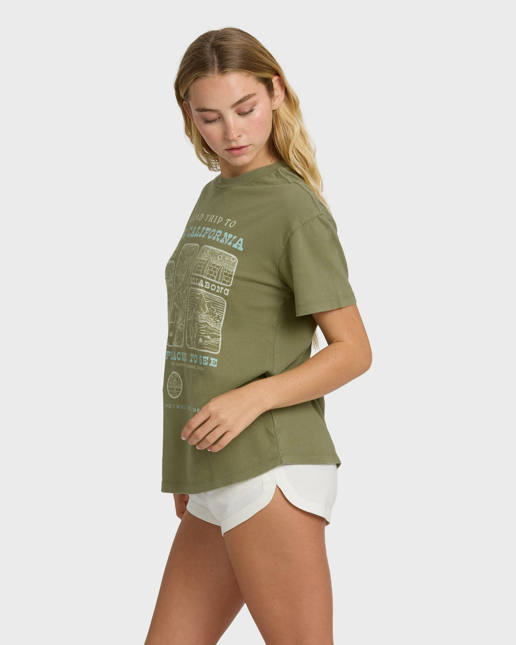 Billabong Flying To The Moon Short Sleeve T-Shirt - Dark Olive