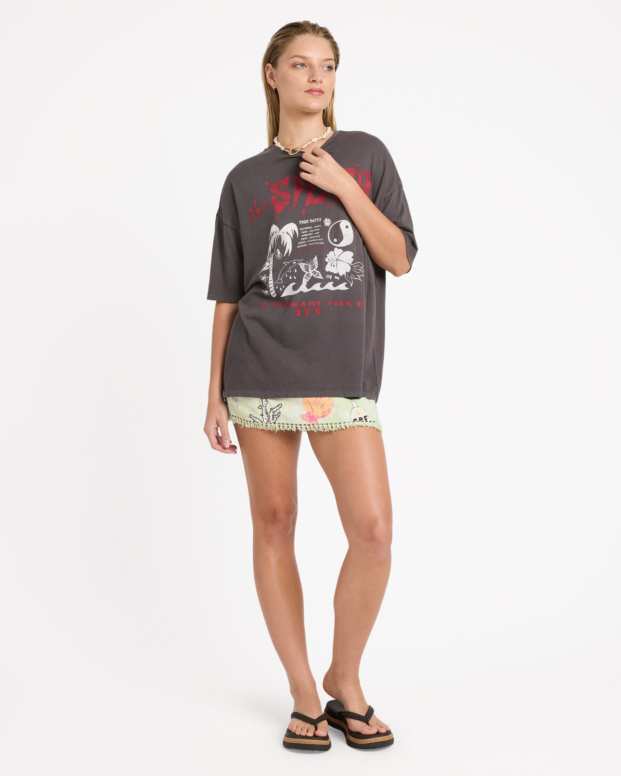 Billabong Lottie Hall Short Sleeve T-Shirt - Off Black