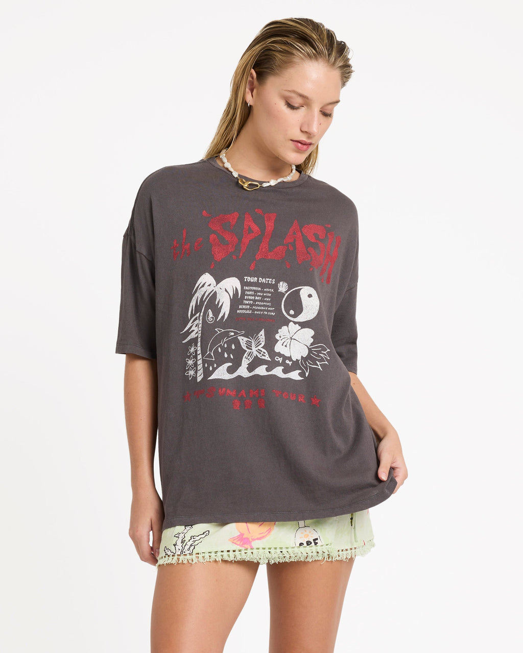 Billabong Lottie Hall Short Sleeve T-Shirt - Off Black