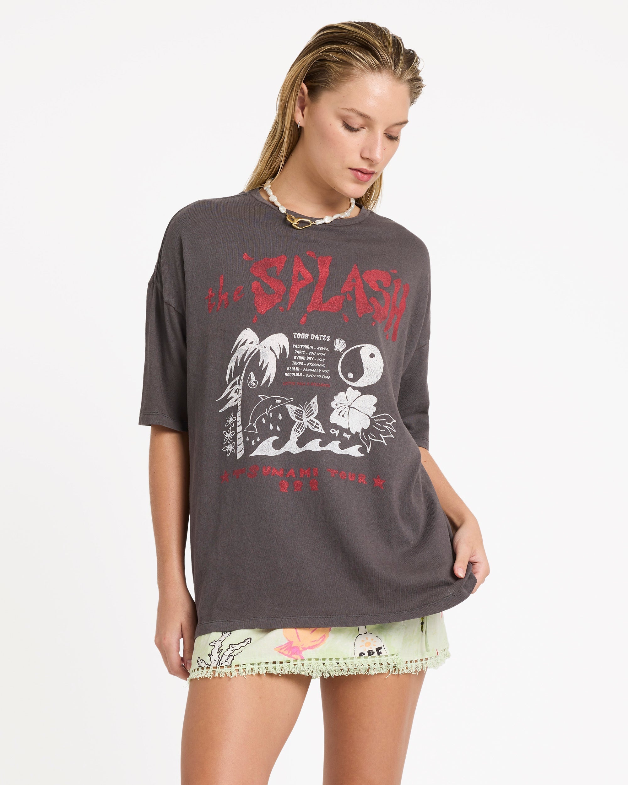 Billabong Lottie Hall Short Sleeve T-Shirt - Off Black