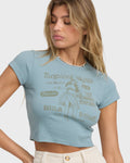 Billabong Pretty Sweet Day Short Sleeve T-Shirt - Mineral Blue