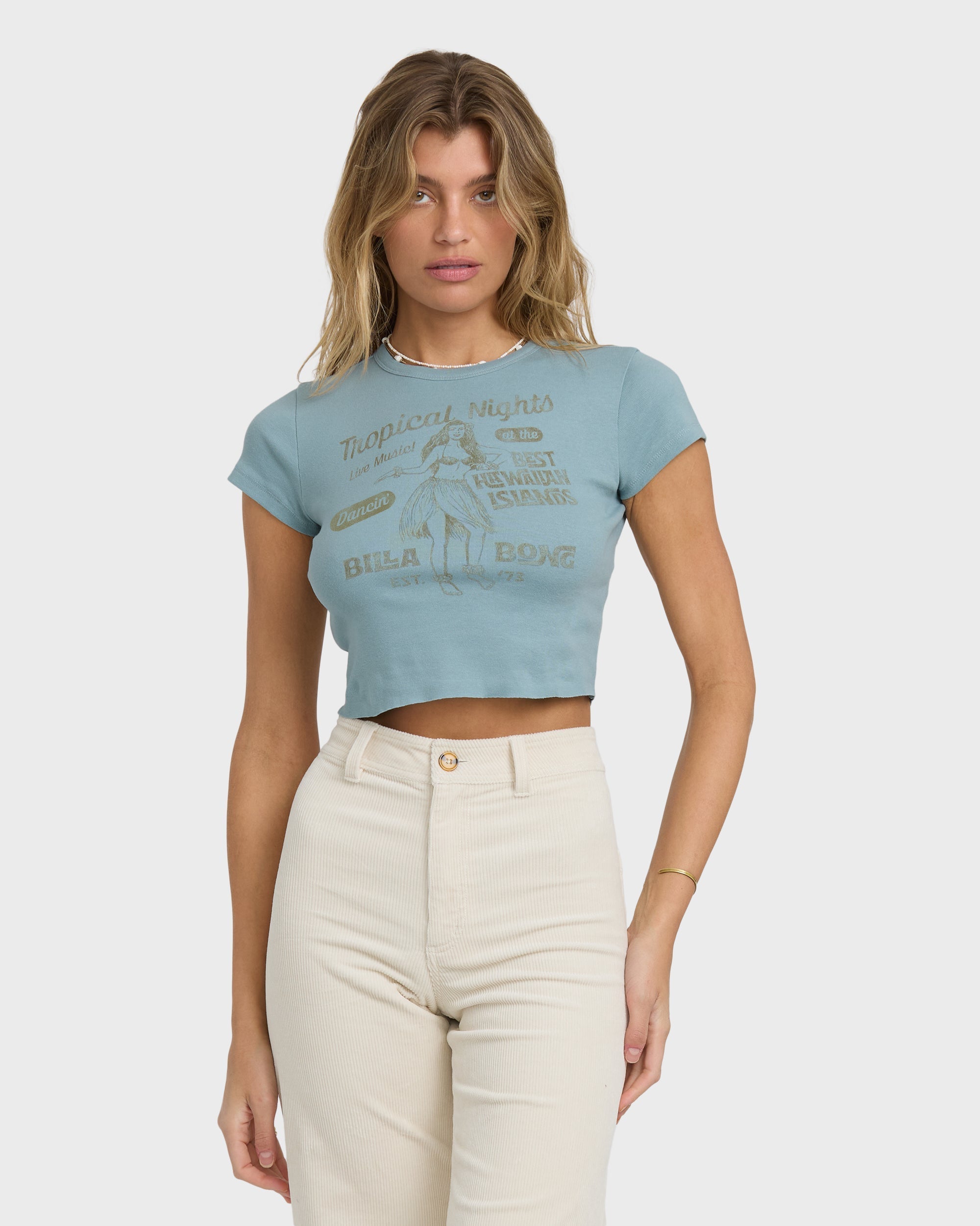 Billabong Pretty Sweet Day Short Sleeve T-Shirt - Mineral Blue