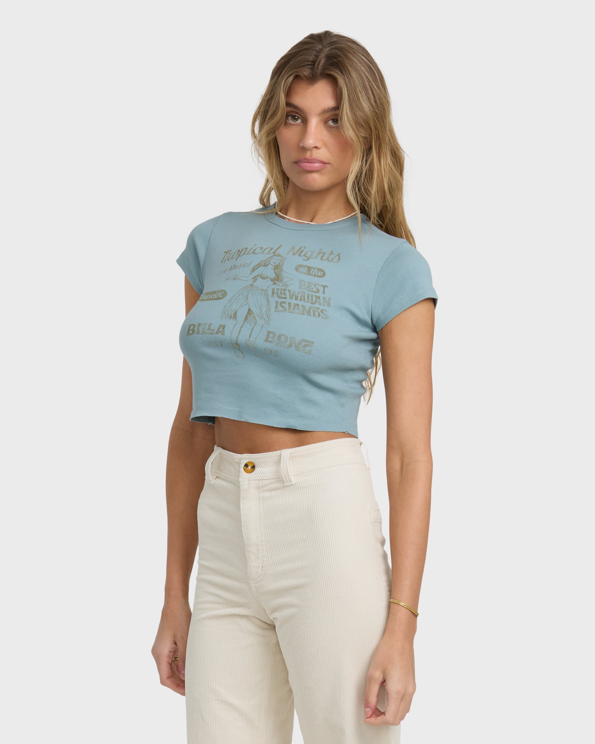 Billabong Pretty Sweet Day Short Sleeve T-Shirt - Mineral Blue