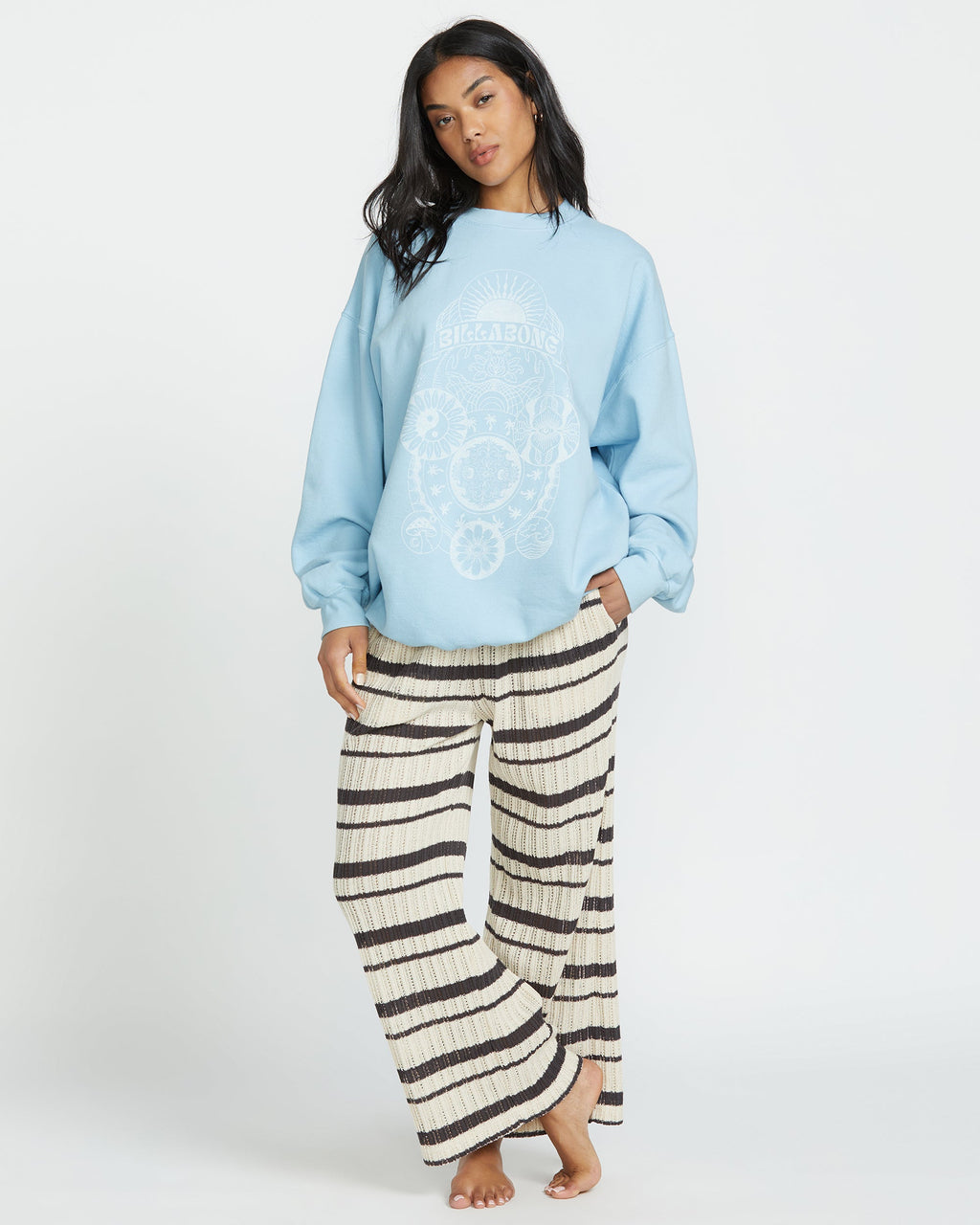 Billabong Ride In Crew Sweatshirt - Washed Chambray