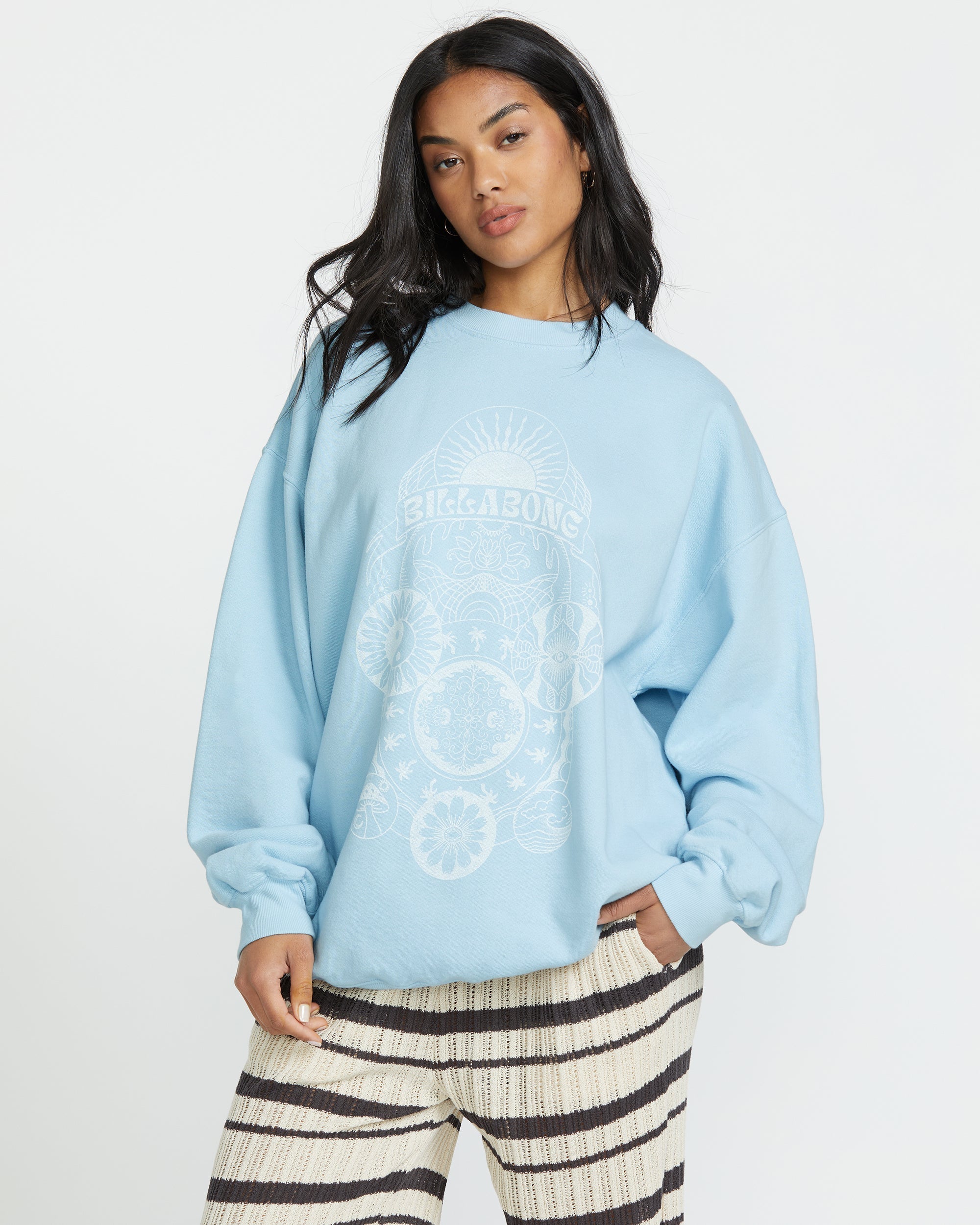 Billabong Ride In Crew Sweatshirt - Washed Chambray