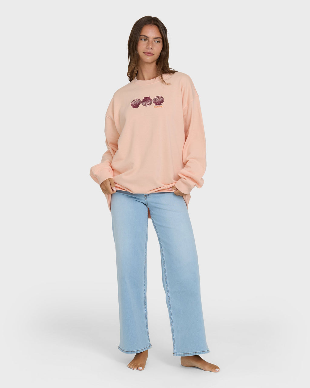 Billabong Chasing Horizons Crewneck Sweatshirt - Light Peach