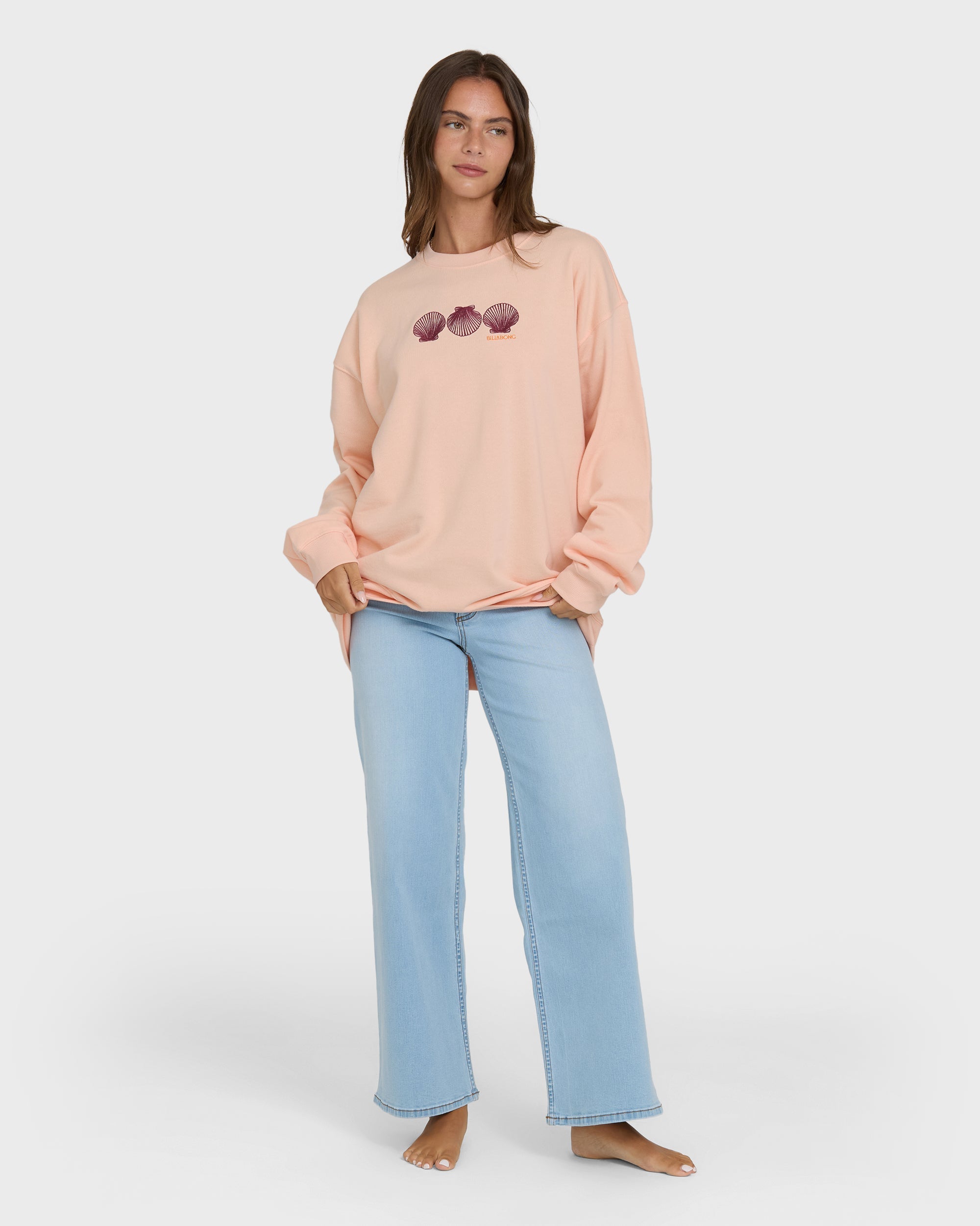 Billabong Chasing Horizons Crewneck Sweatshirt - Light Peach