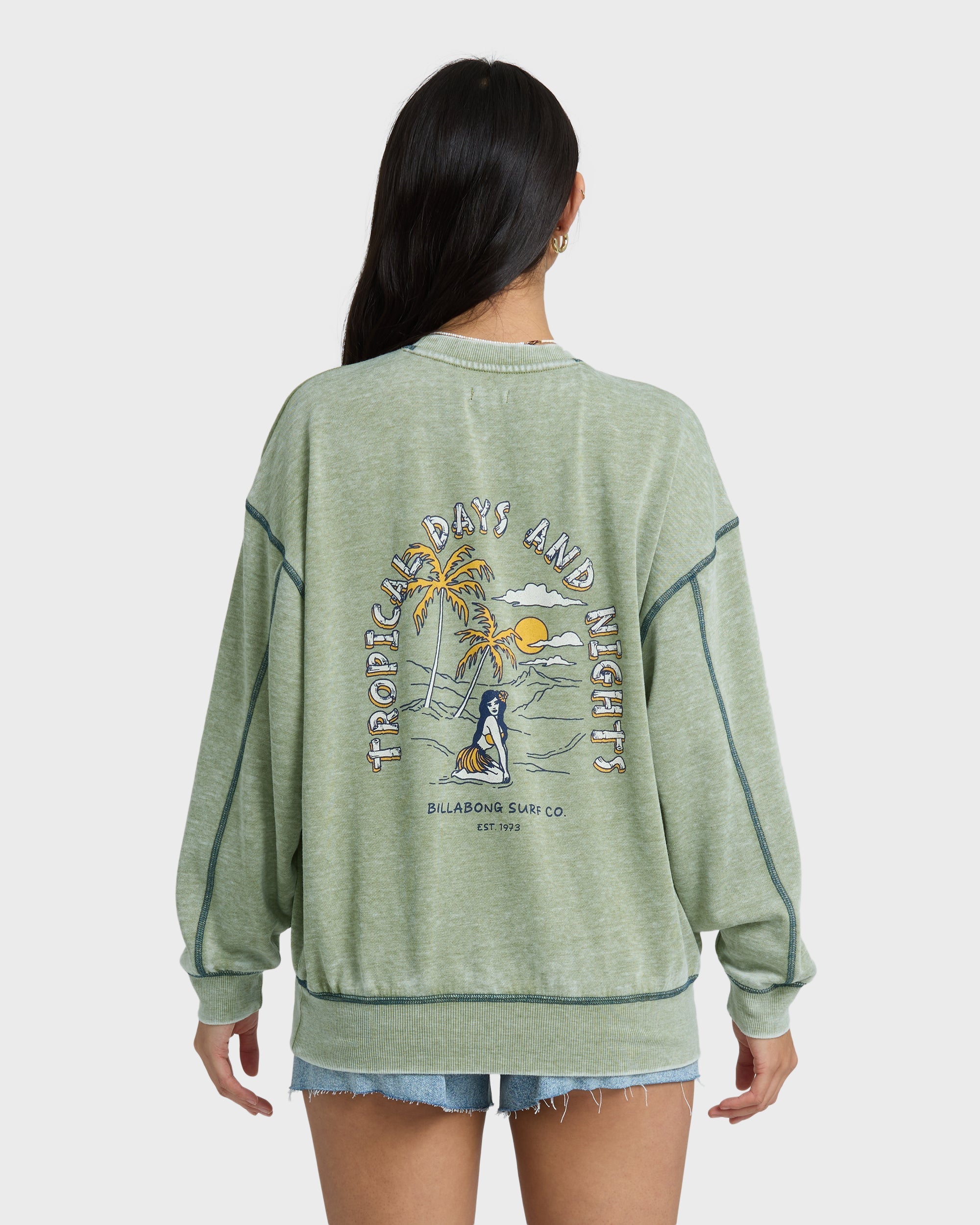 Billabong All The Days Kendal Crewneck Sweatshirt - Dark Olive