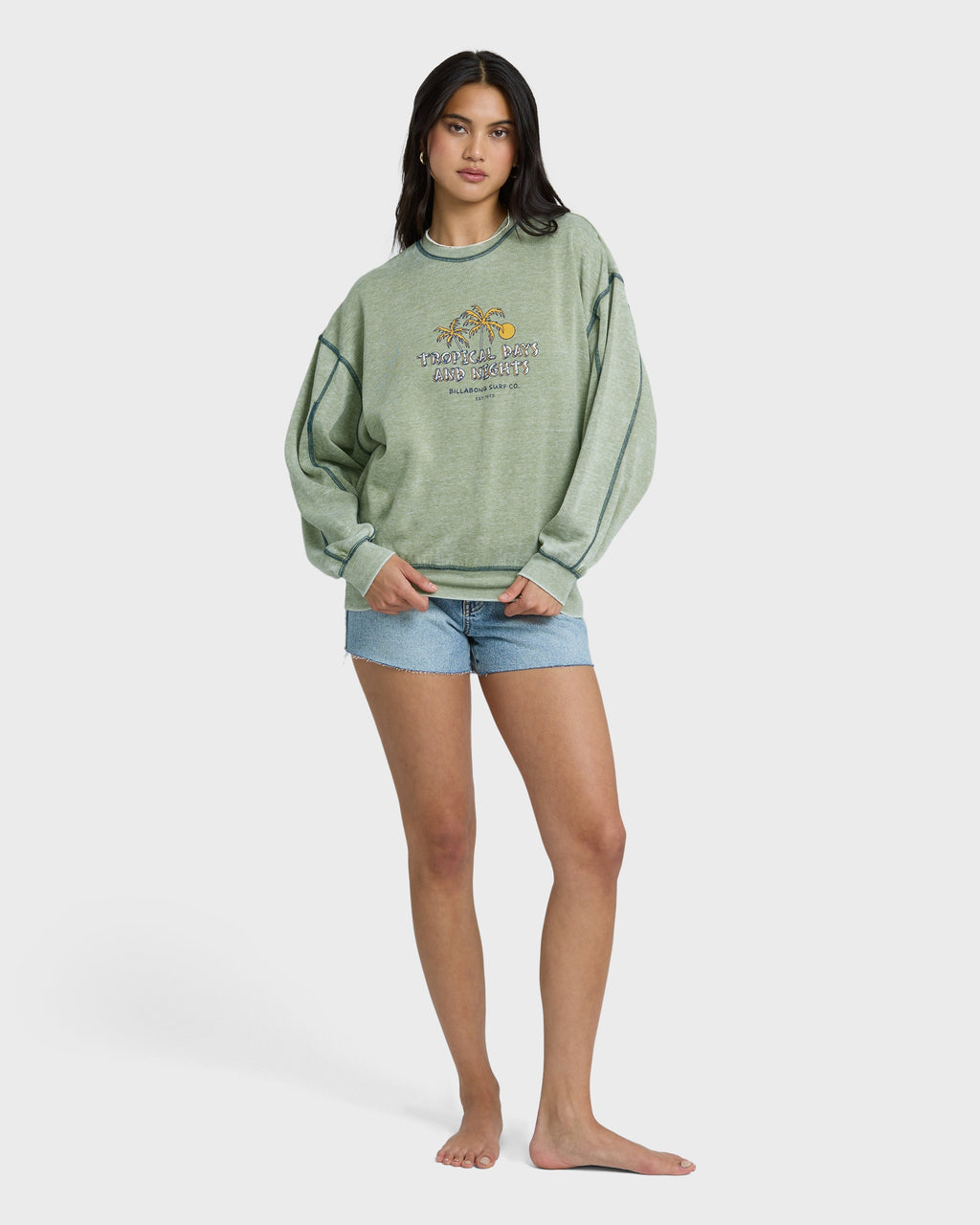 Billabong All The Days Kendal Crewneck Sweatshirt - Dark Olive
