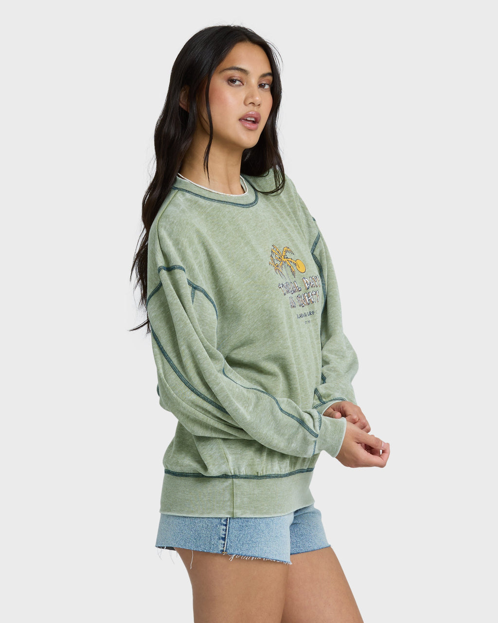Billabong All The Days Kendal Crewneck Sweatshirt - Dark Olive