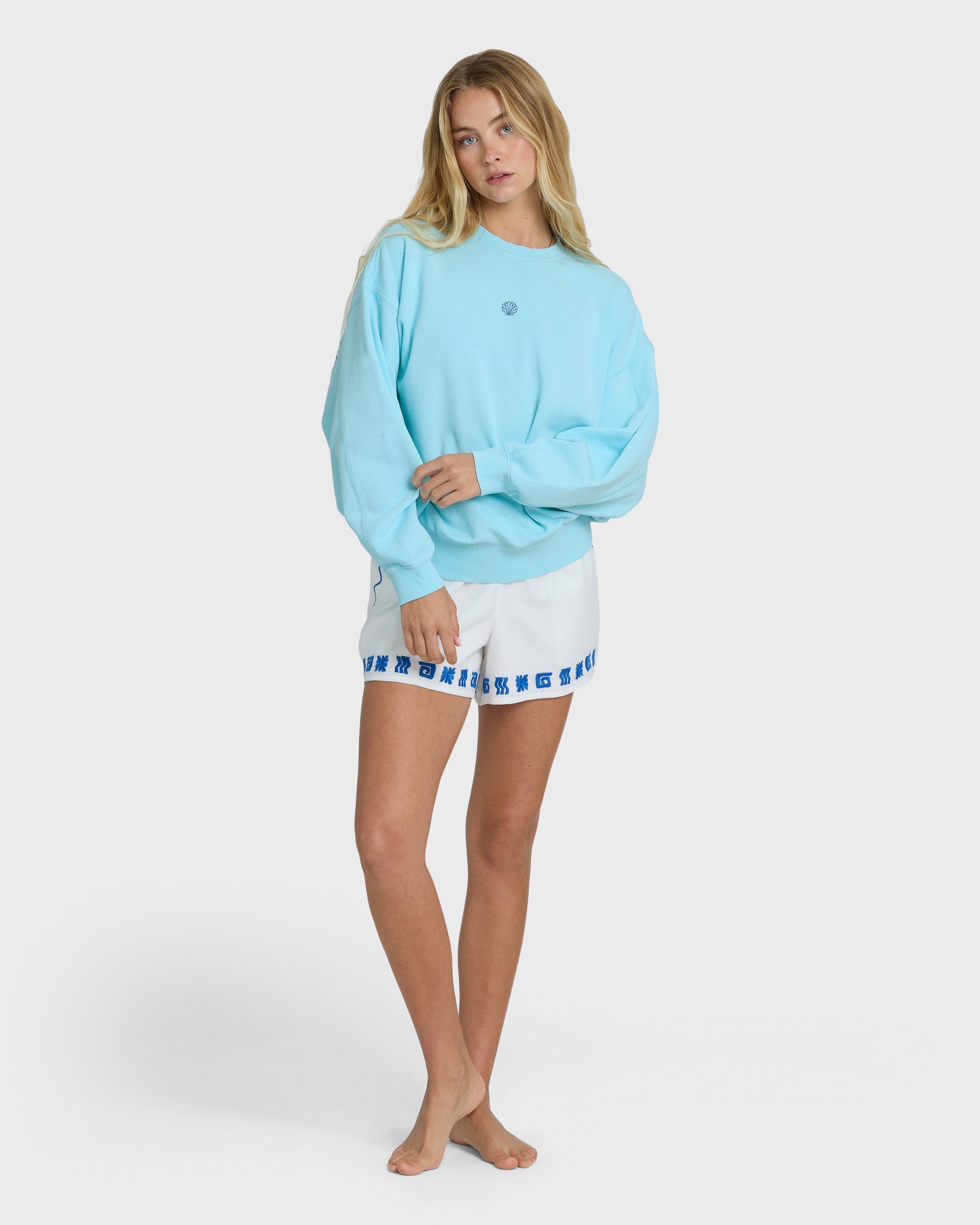 Billabong Sanibel Kendal Crewneck Sweatshirt - Pool Blue