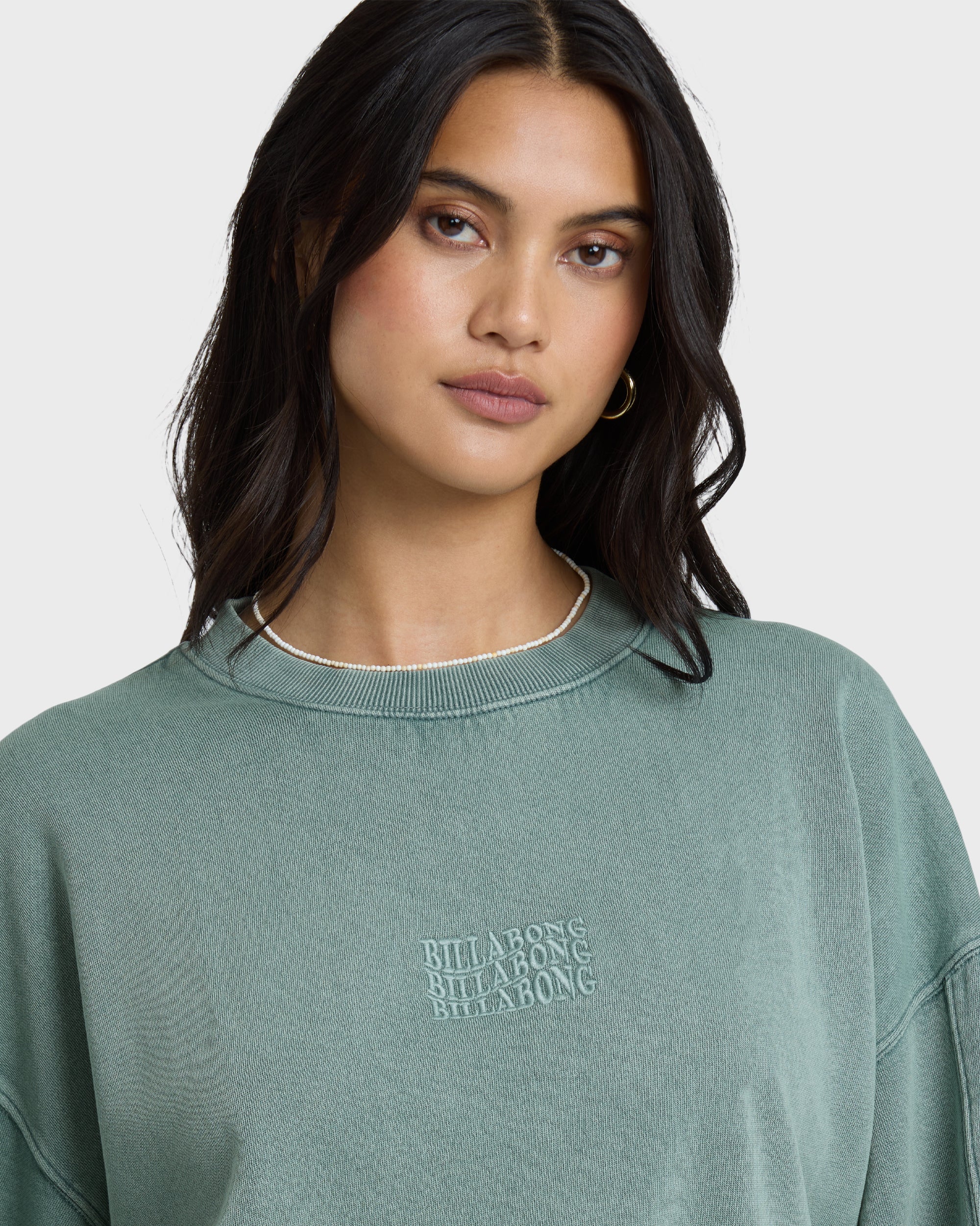 Billabong Bleached Out Kendal Crewneck Sweatshirt - Blue Mist