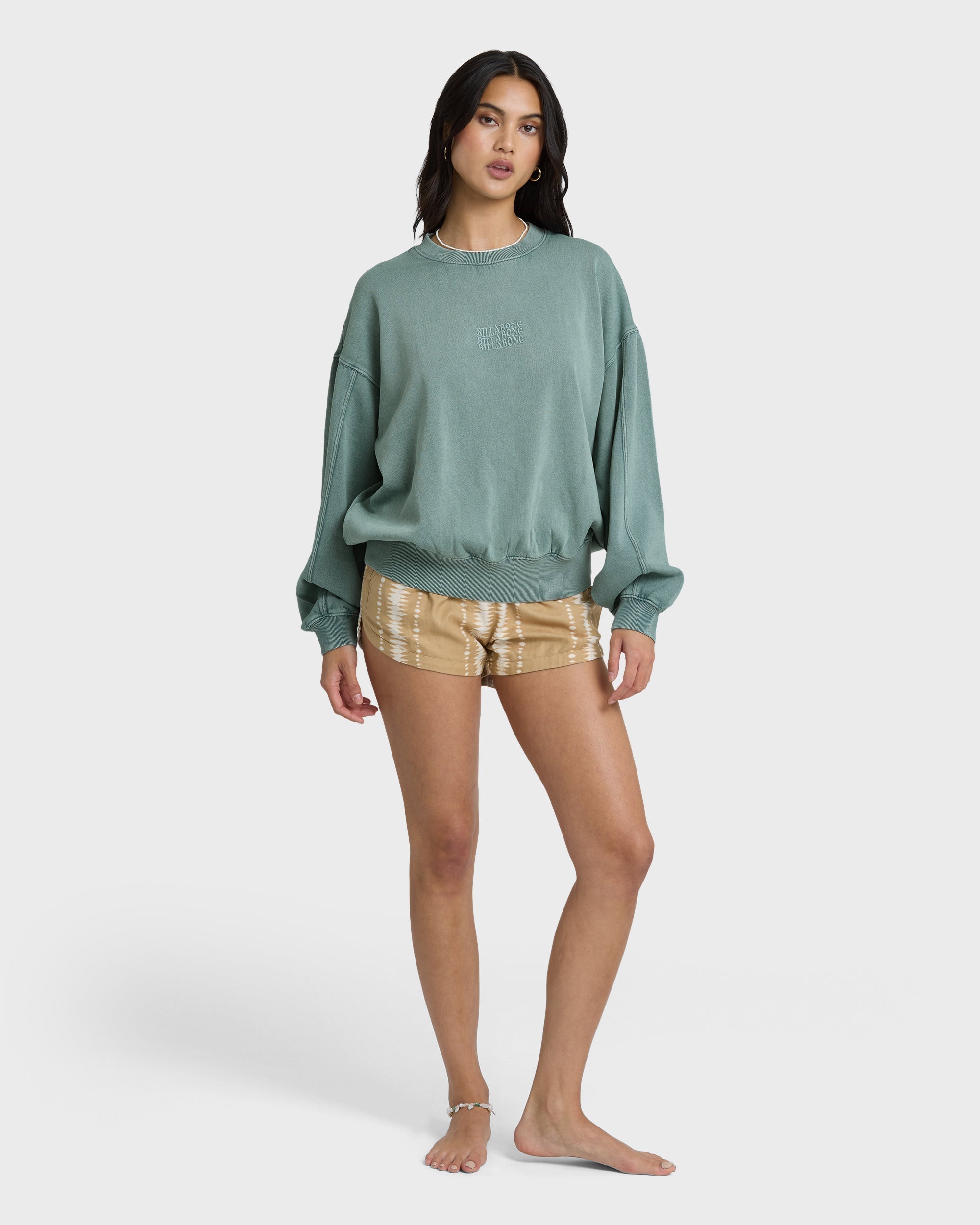 Billabong Bleached Out Kendal Crewneck Sweatshirt - Blue Mist
