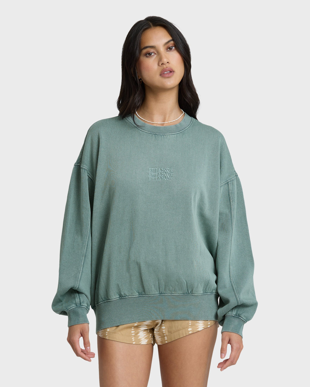 Billabong Bleached Out Kendal Crewneck Sweatshirt - Blue Mist