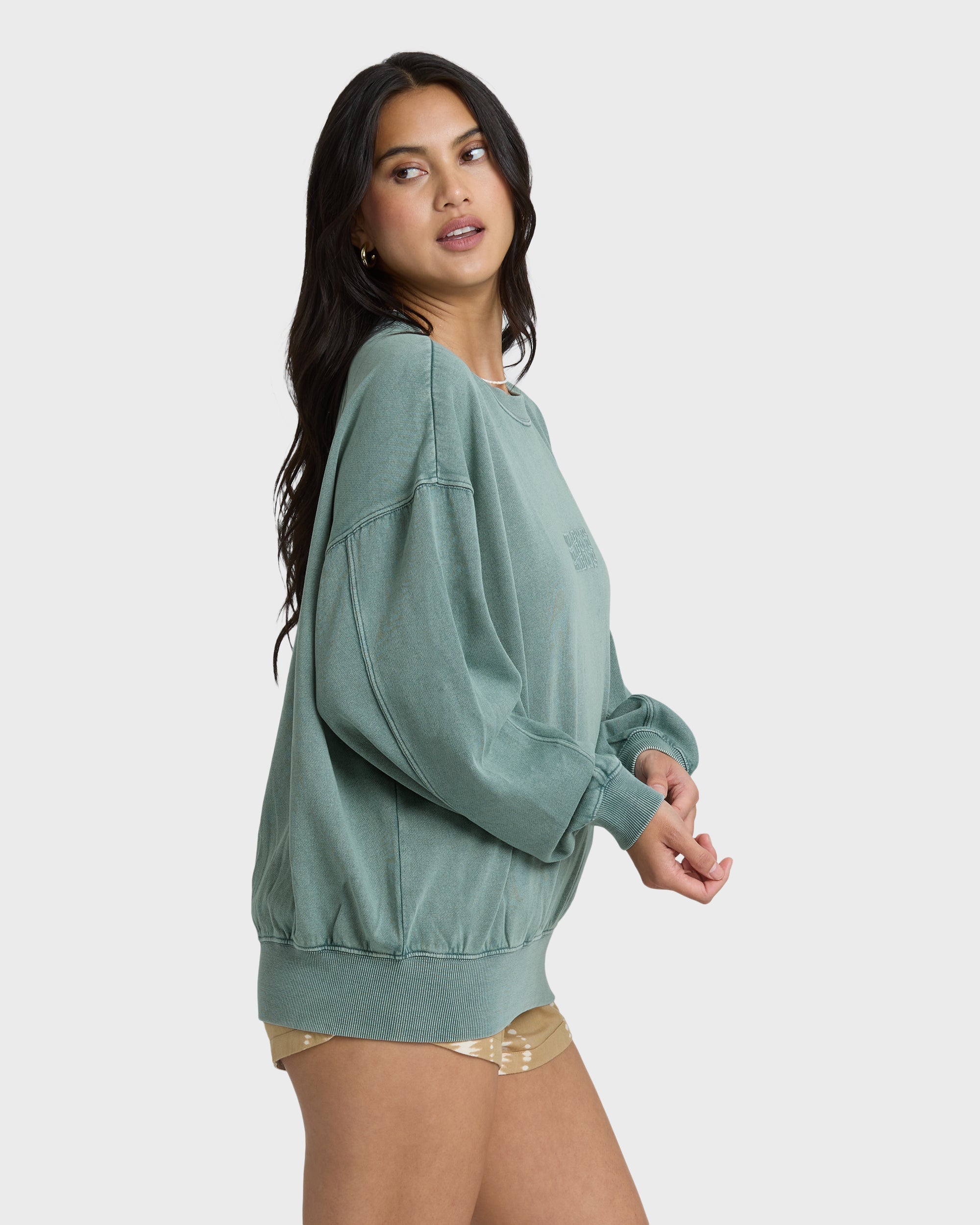 Billabong Bleached Out Kendal Crewneck Sweatshirt - Blue Mist