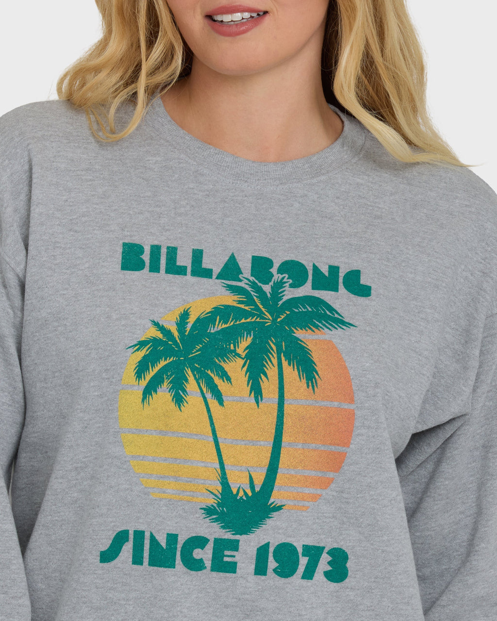 Billabong My Fave Beach Crewneck Sweatshirt - Heather Gray